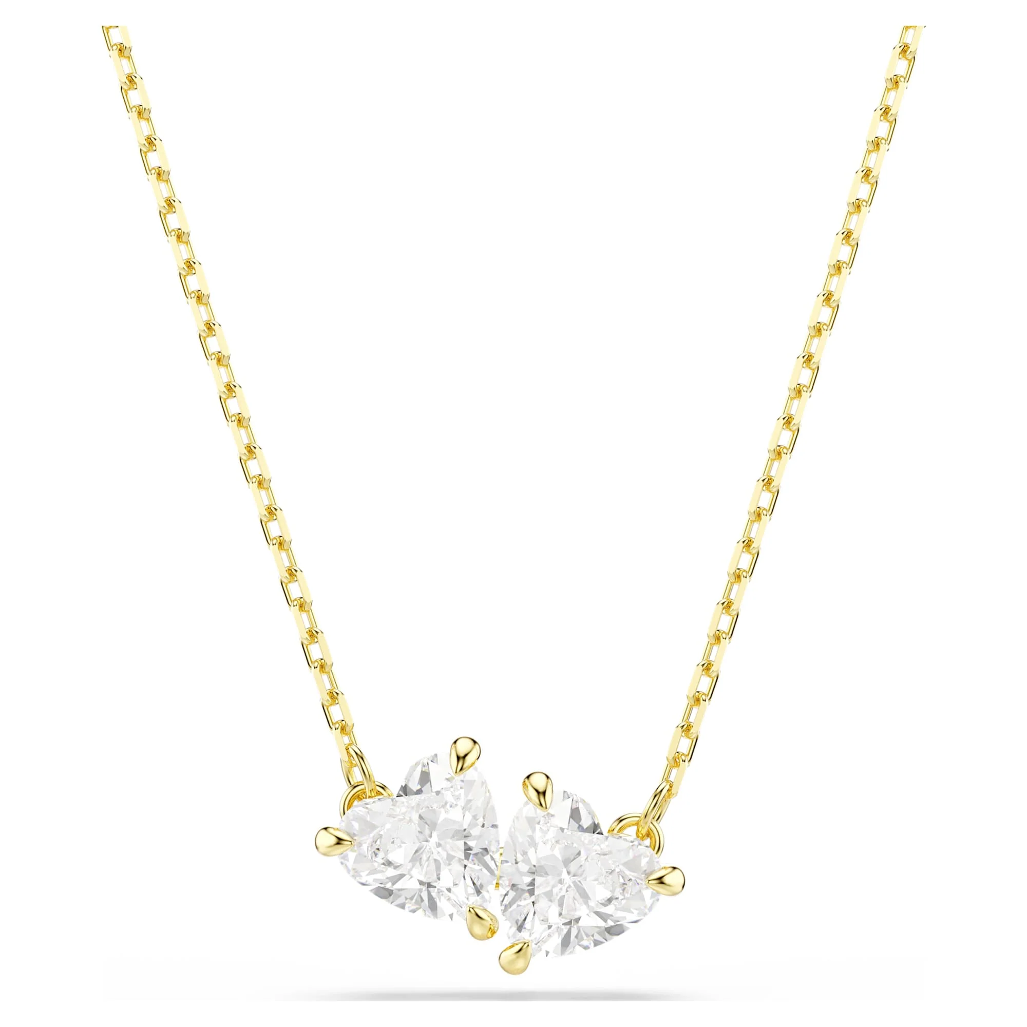 Mesmera Attract necklace Heart, White, Gold-tone plated