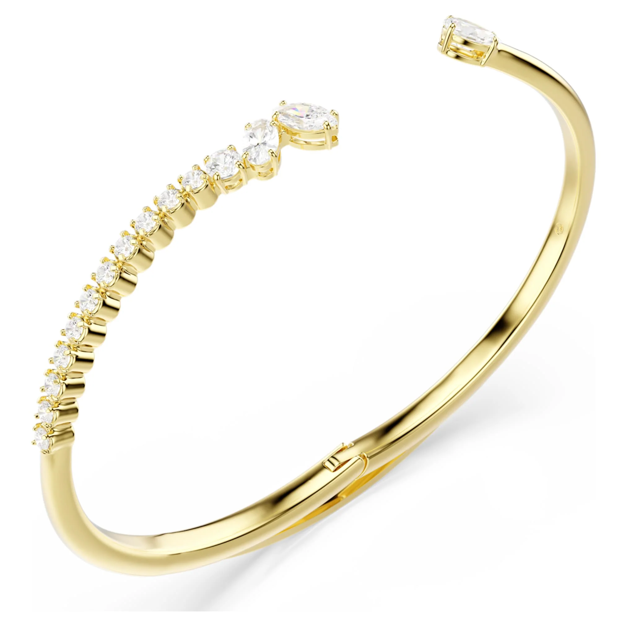 Mesmera bangle Mixed cuts, White, 18K gold finish - Image 3