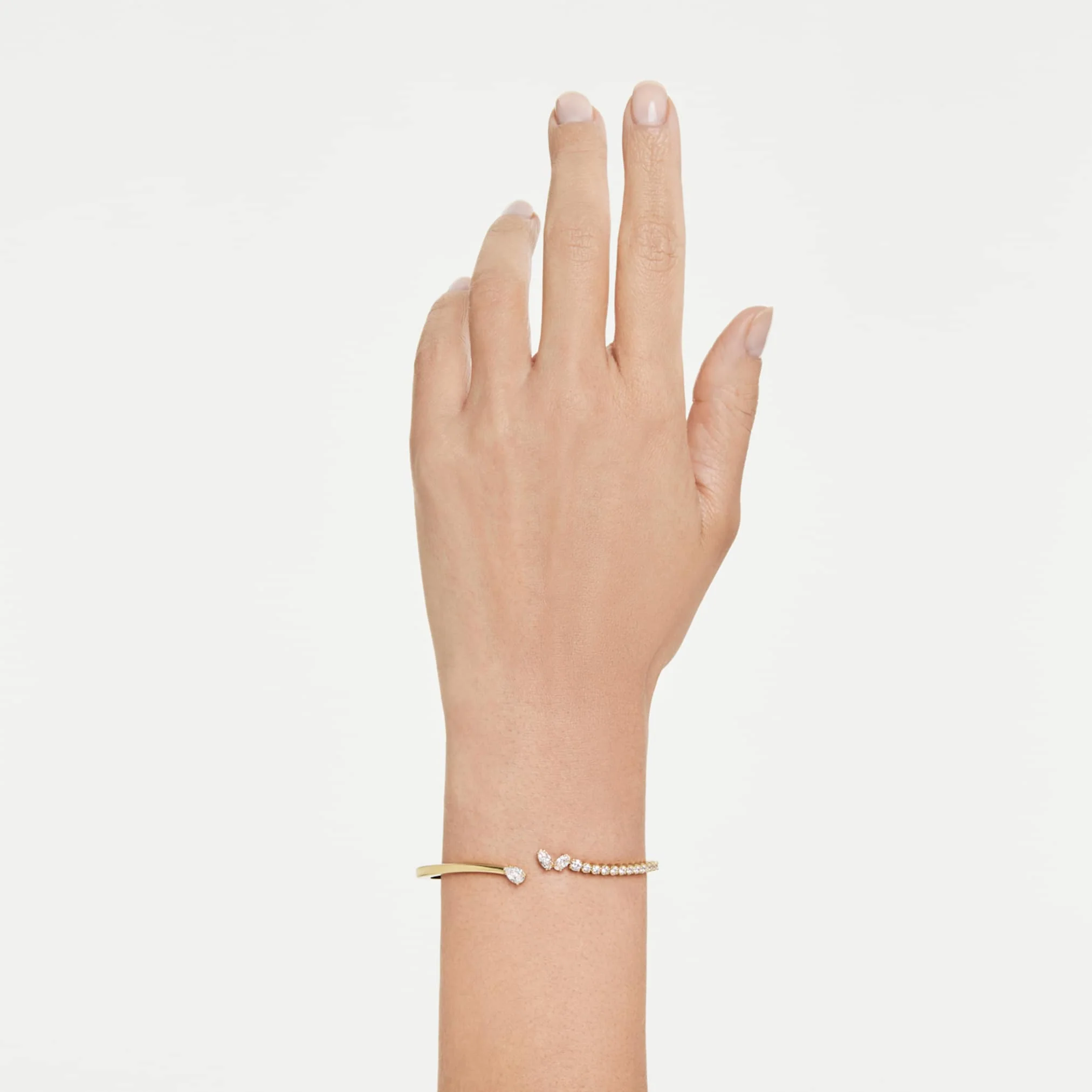 Mesmera bangle Mixed cuts, White, 18K gold finish - Image 5