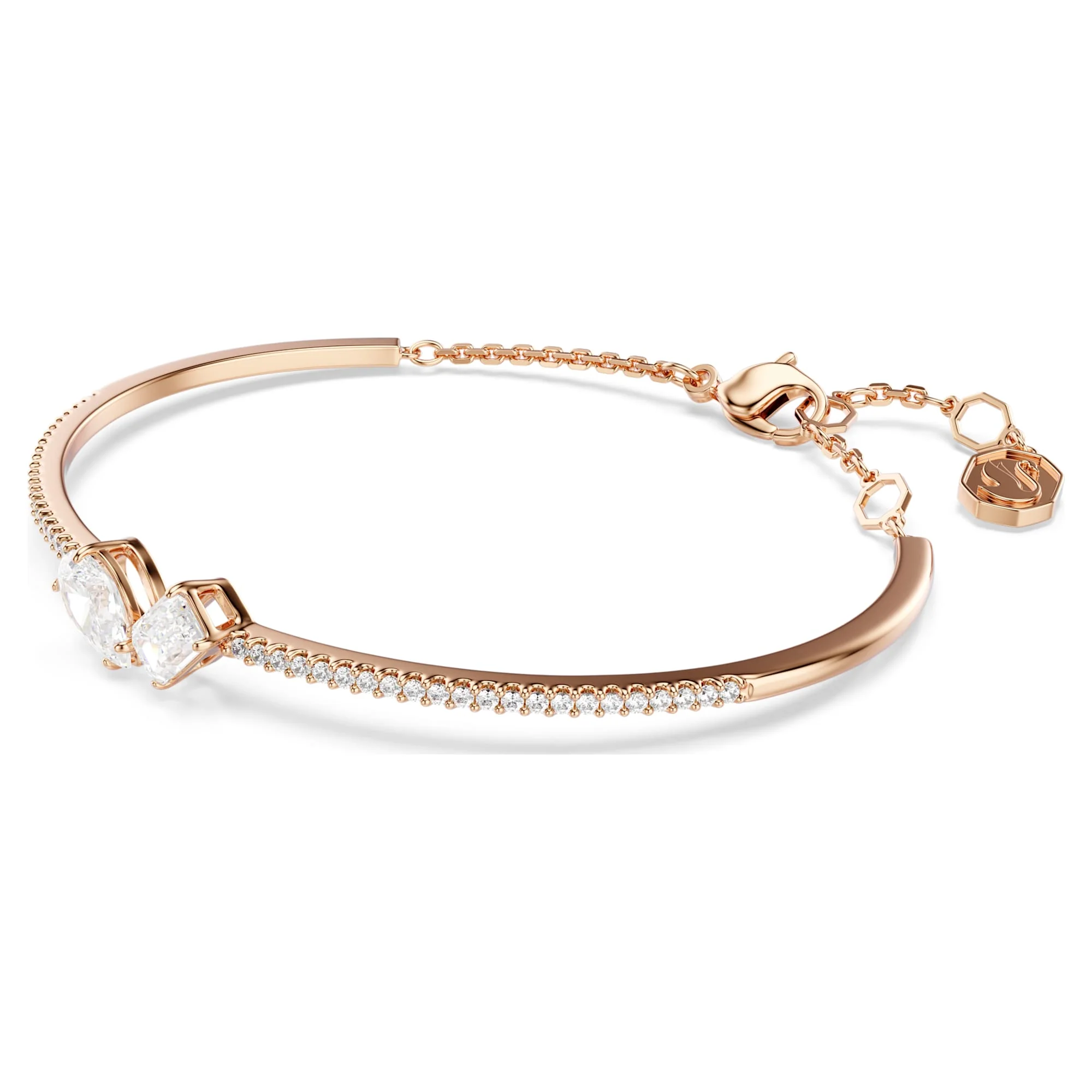 Mesmera bangle Mixed cuts, White, Rose gold-tone plated - Image 2