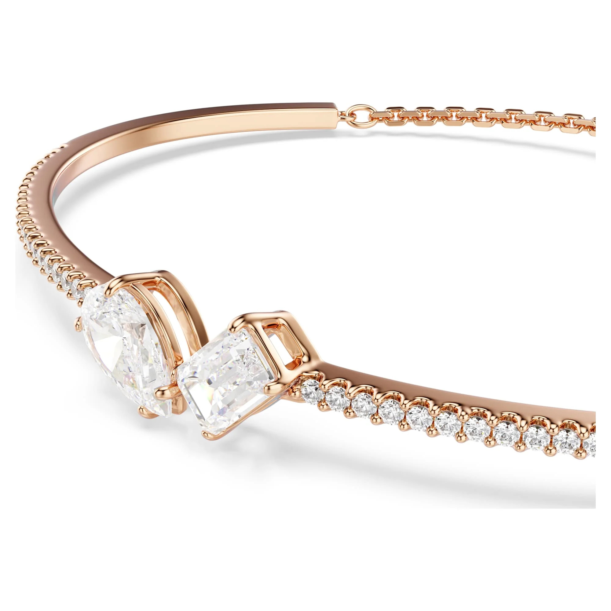 Mesmera bangle Mixed cuts, White, Rose gold-tone plated - Image 4