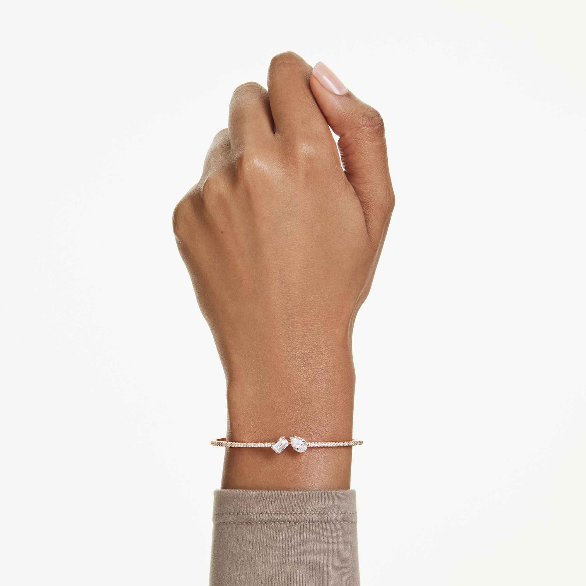 Mesmera bangle Mixed cuts, White, Rose gold-tone plated - Image 6