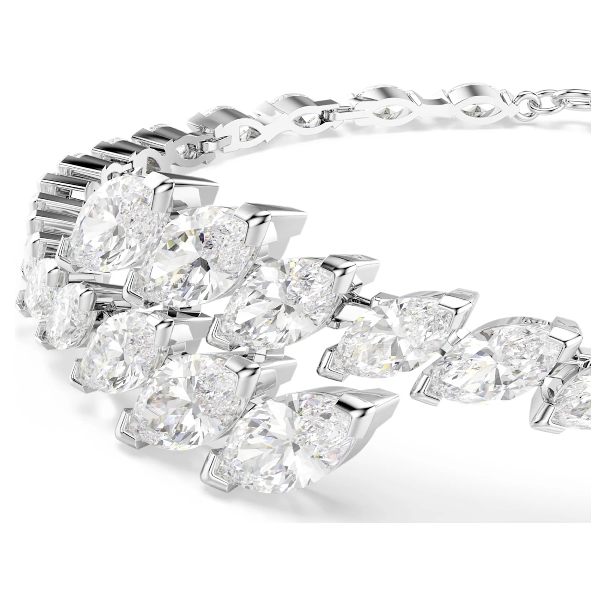 Mesmera bracelet Marquise cut, White, Rhodium plated - Image 2