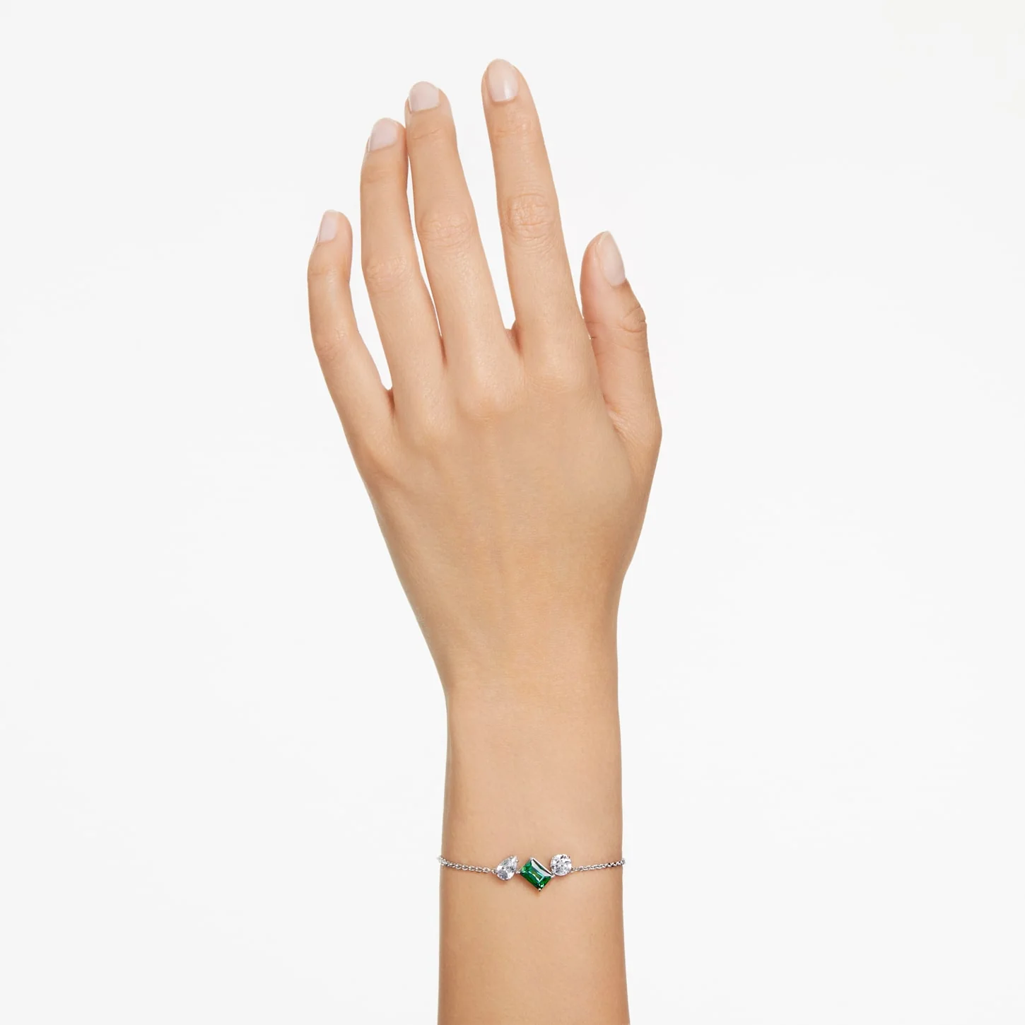 Mesmera bracelet Mixed cuts, Green, Rhodium plated - Image 5
