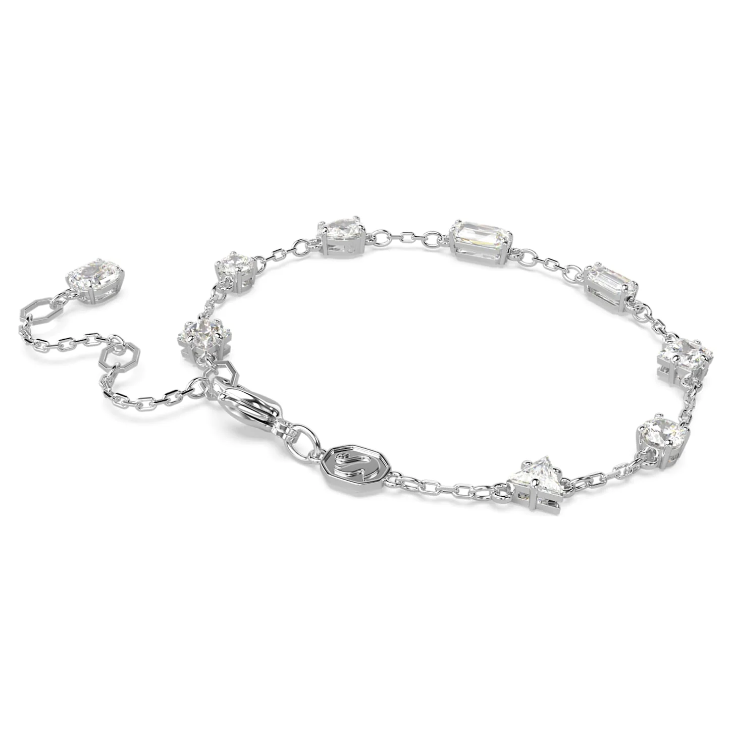 Mesmera bracelet Mixed cuts, Scattered design, White, Rhodium plated - Image 4