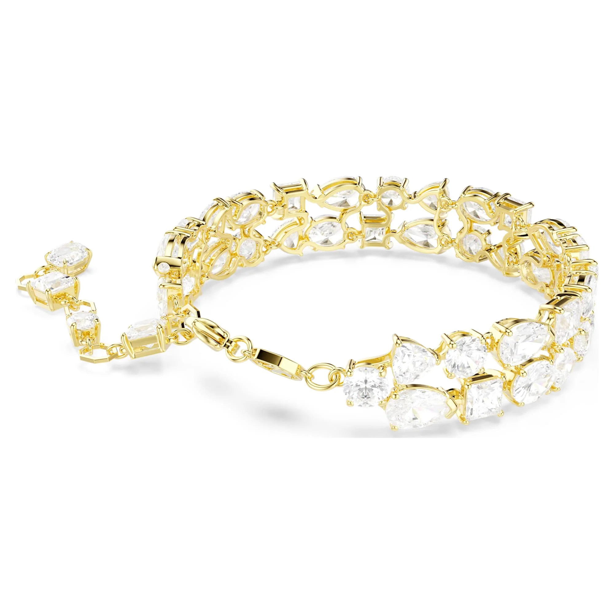 Mesmera bracelet Mixed cuts, White, Gold-tone plated - Image 5