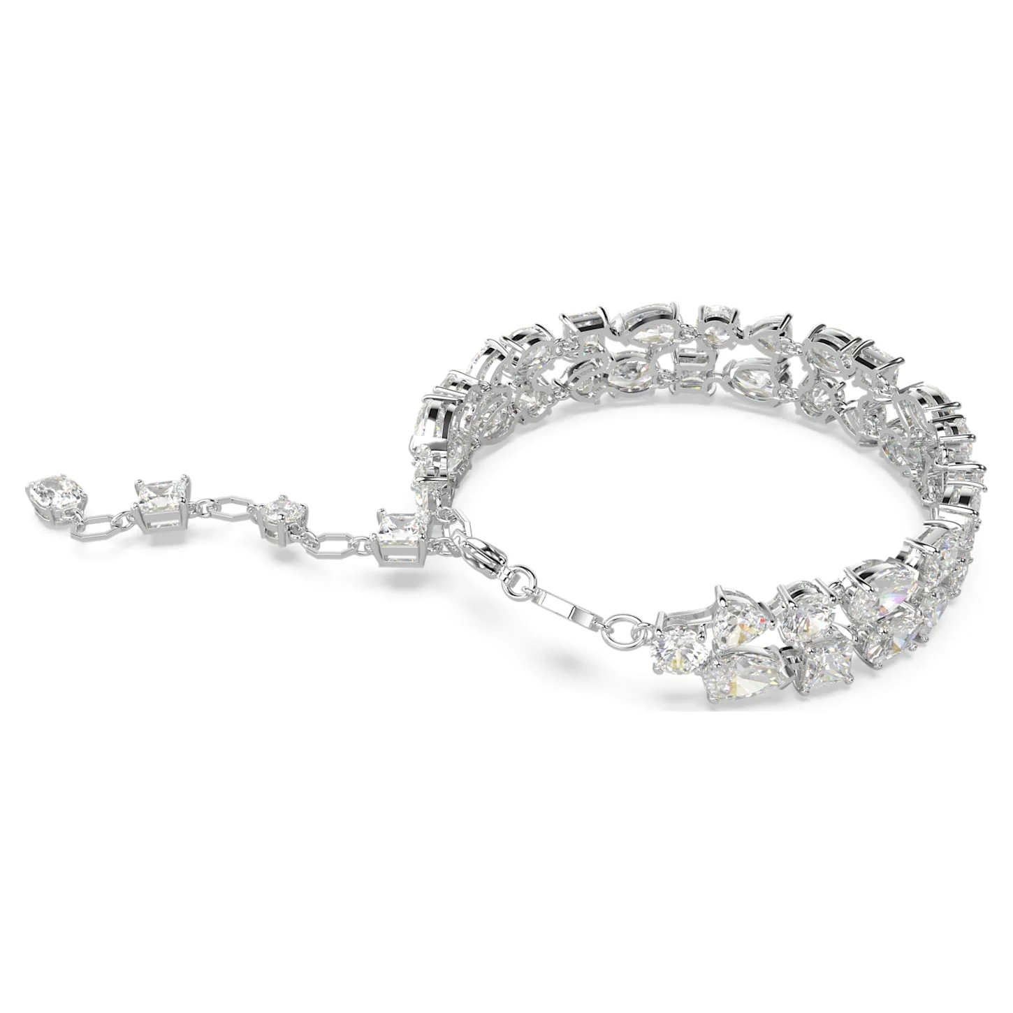 Mesmera bracelet Mixed cuts, White, Rhodium plated - Image 4