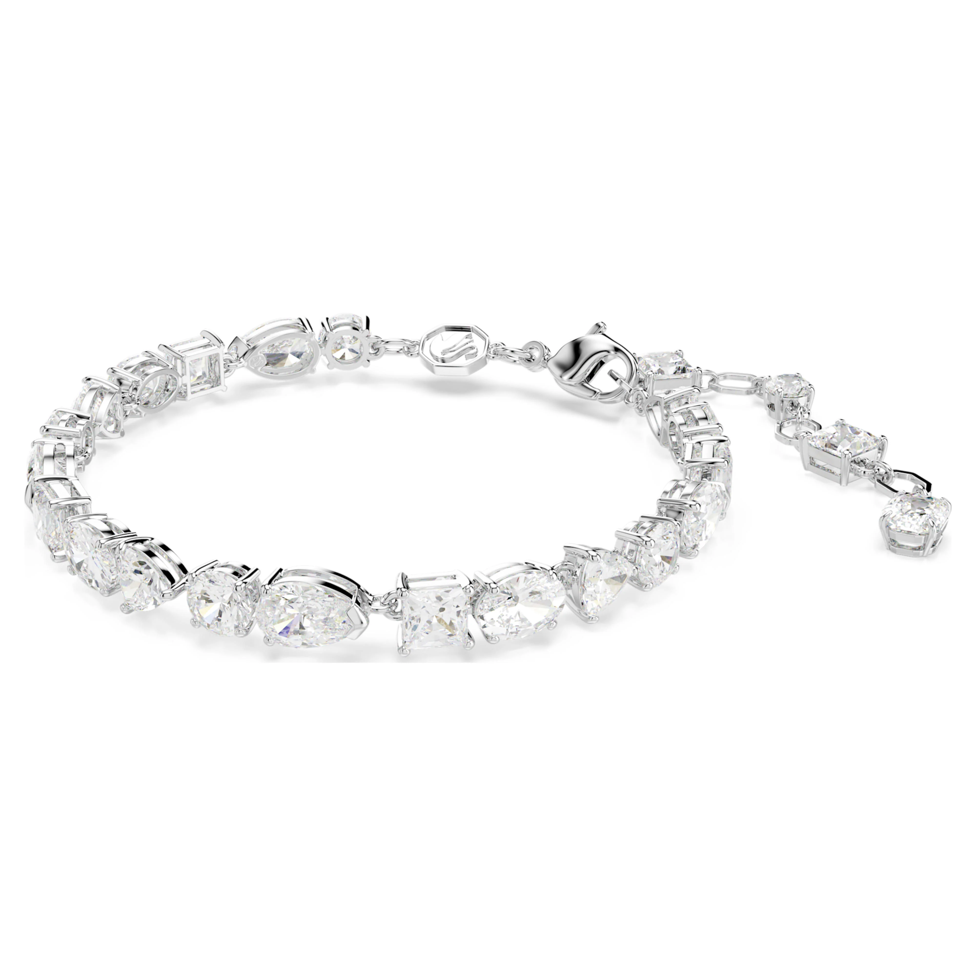 Mesmera bracelet, Mixed cuts, White, Rhodium plated - Image 2
