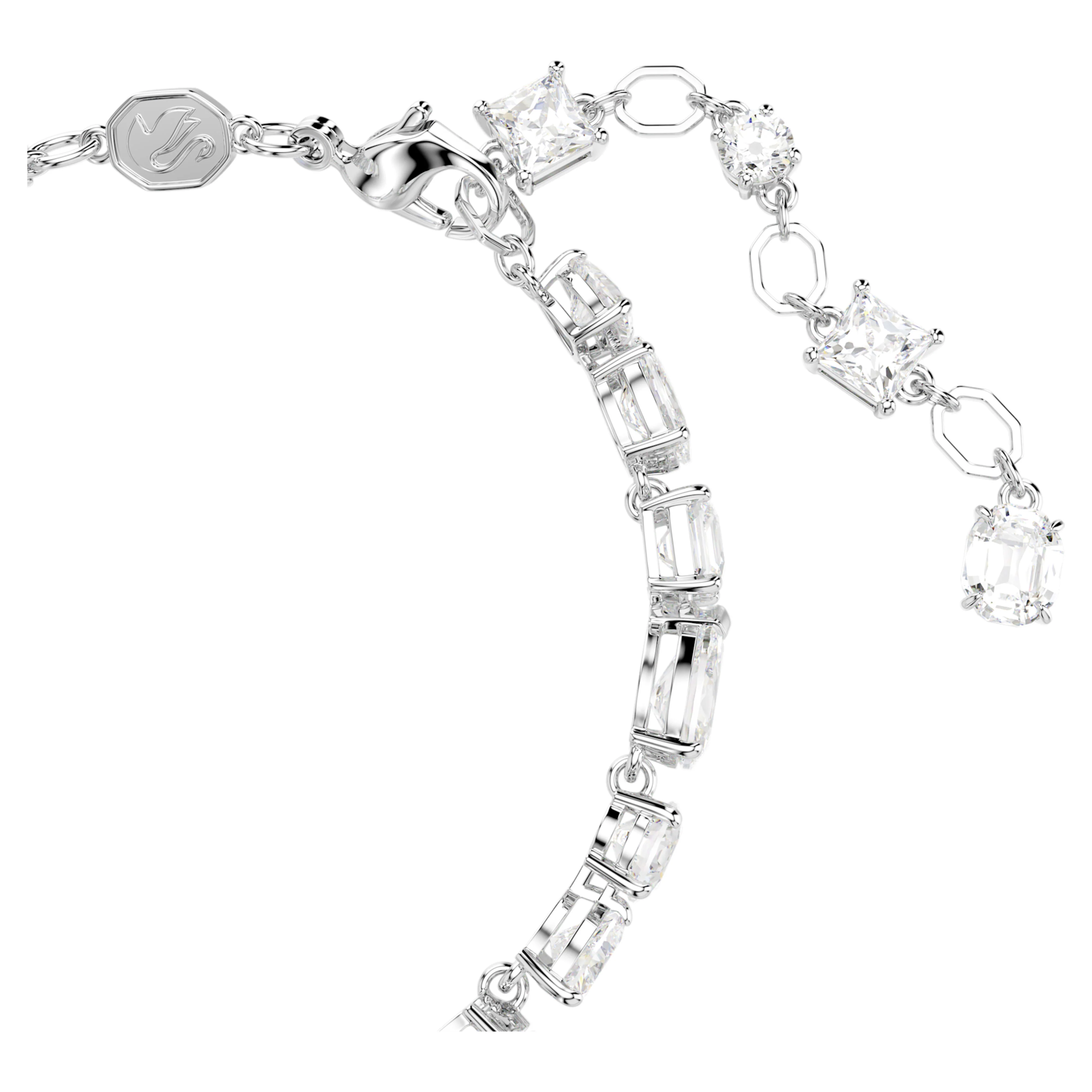 Mesmera bracelet, Mixed cuts, White, Rhodium plated - Image 3