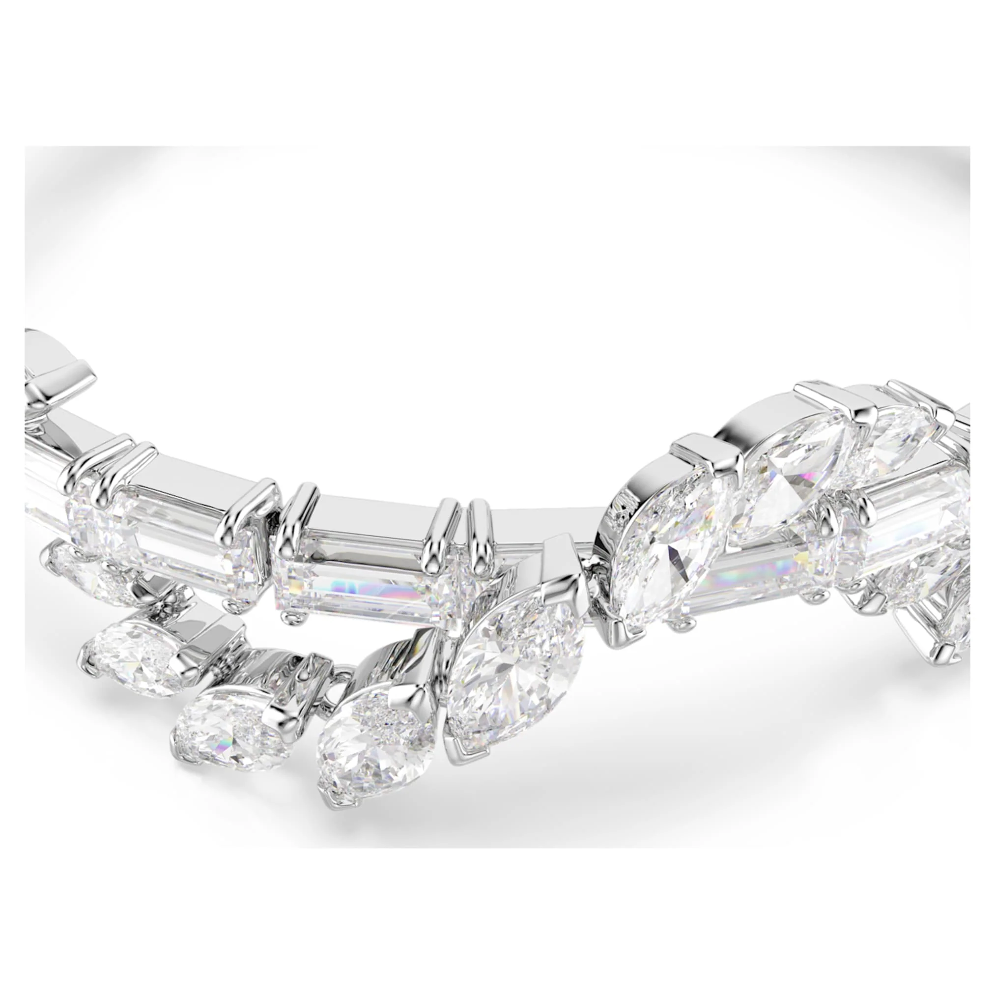 Mesmera bracelet Mixed cuts, White, Rhodium plated - Image 2