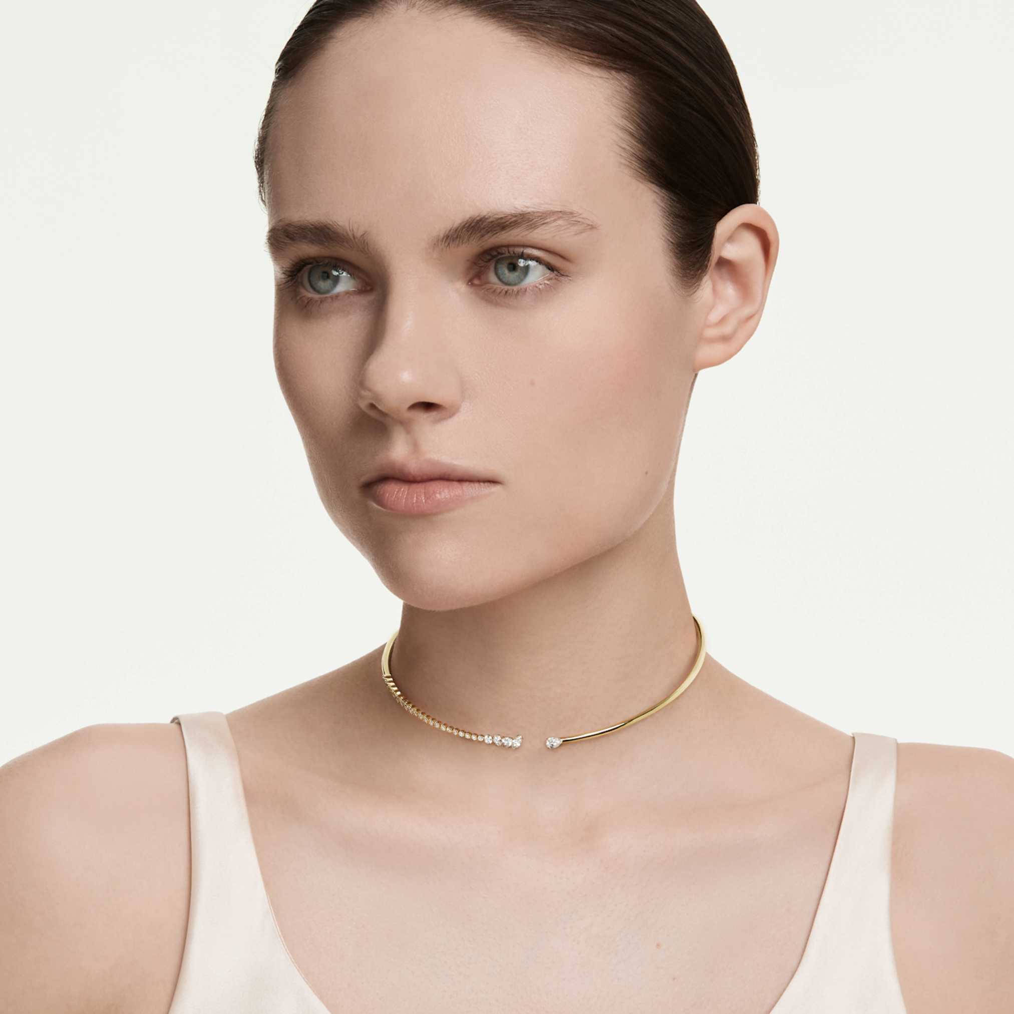 Mesmera choker Mixed cuts, White, 18K gold finish - Image 5