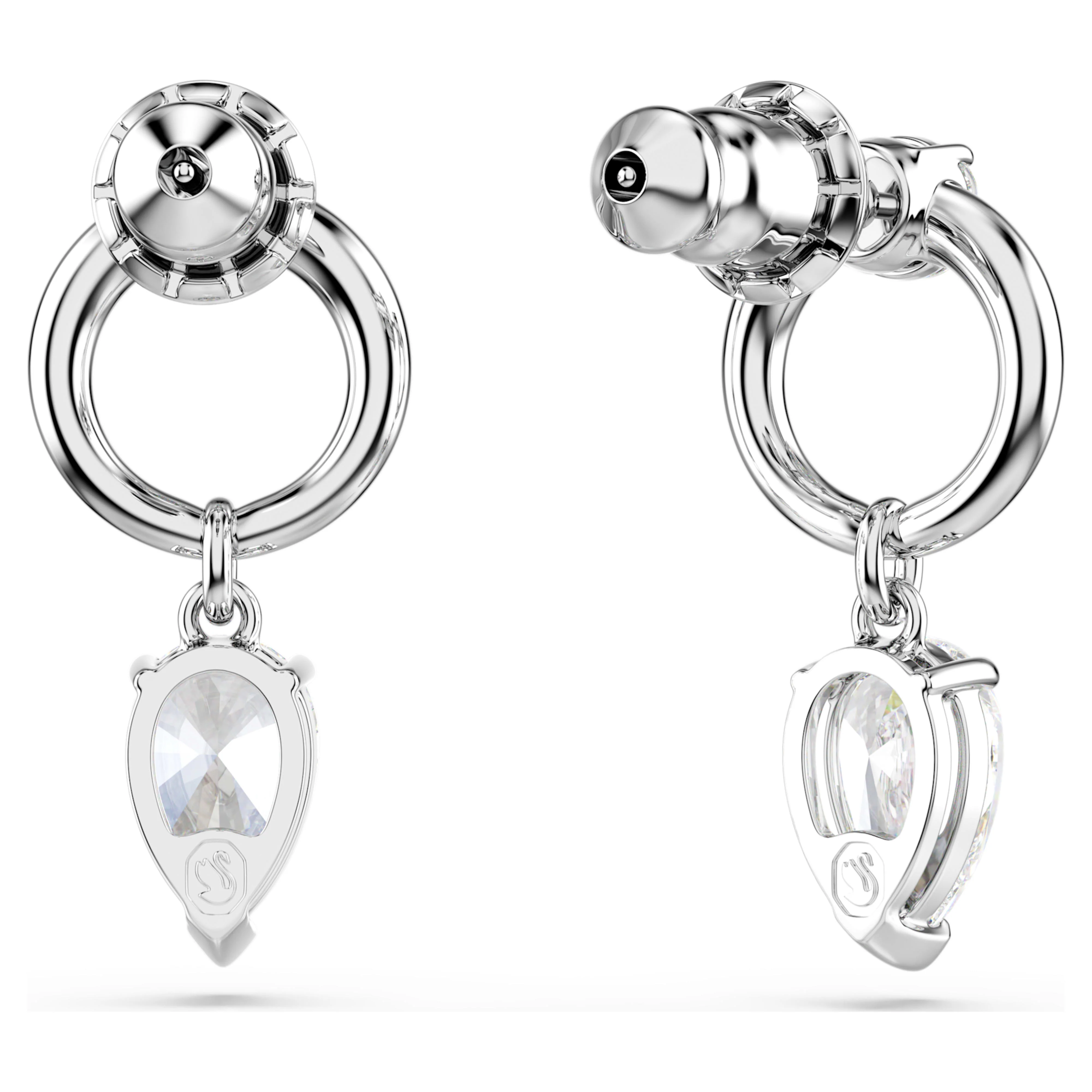 Mesmera drop earrings Mixed cuts, White, Rhodium plated - Image 4
