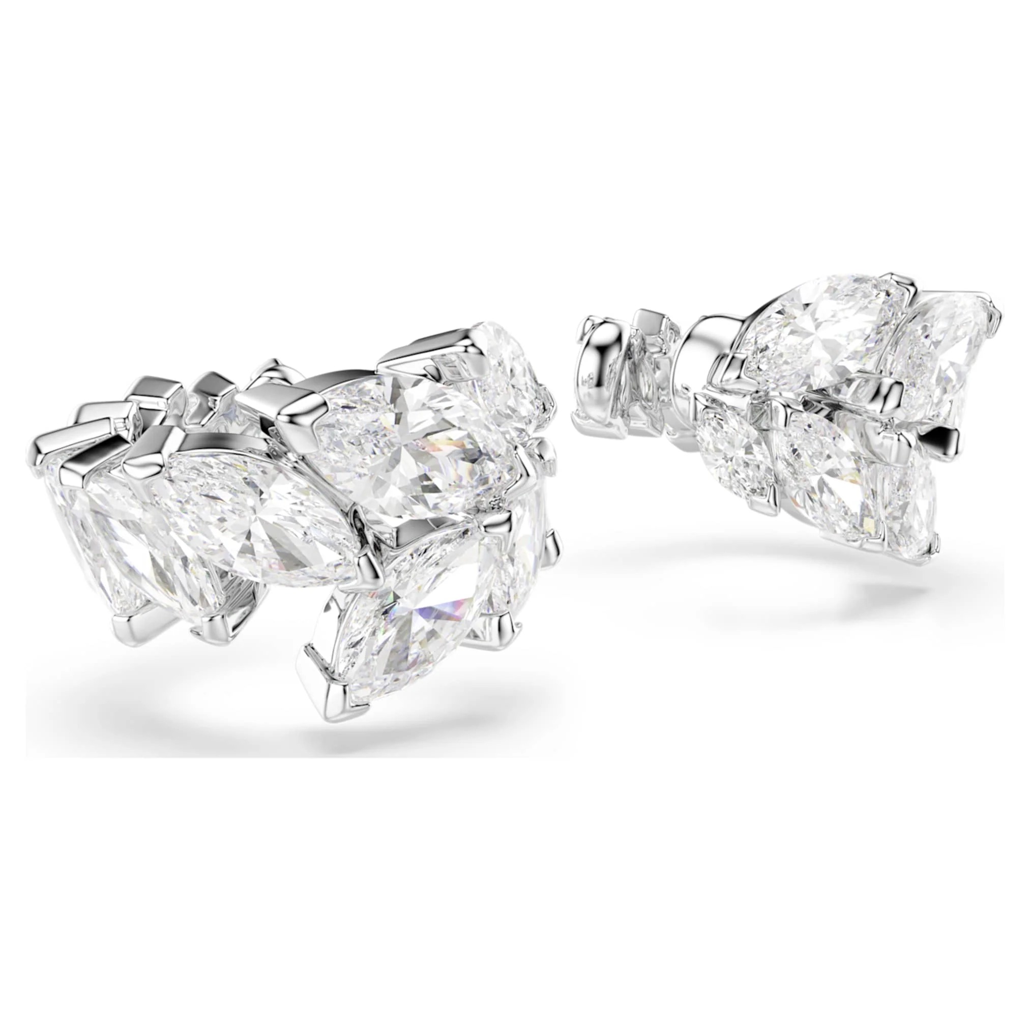 Mesmera ear cuffs Marquise cut, White, Rhodium plated - Image 3