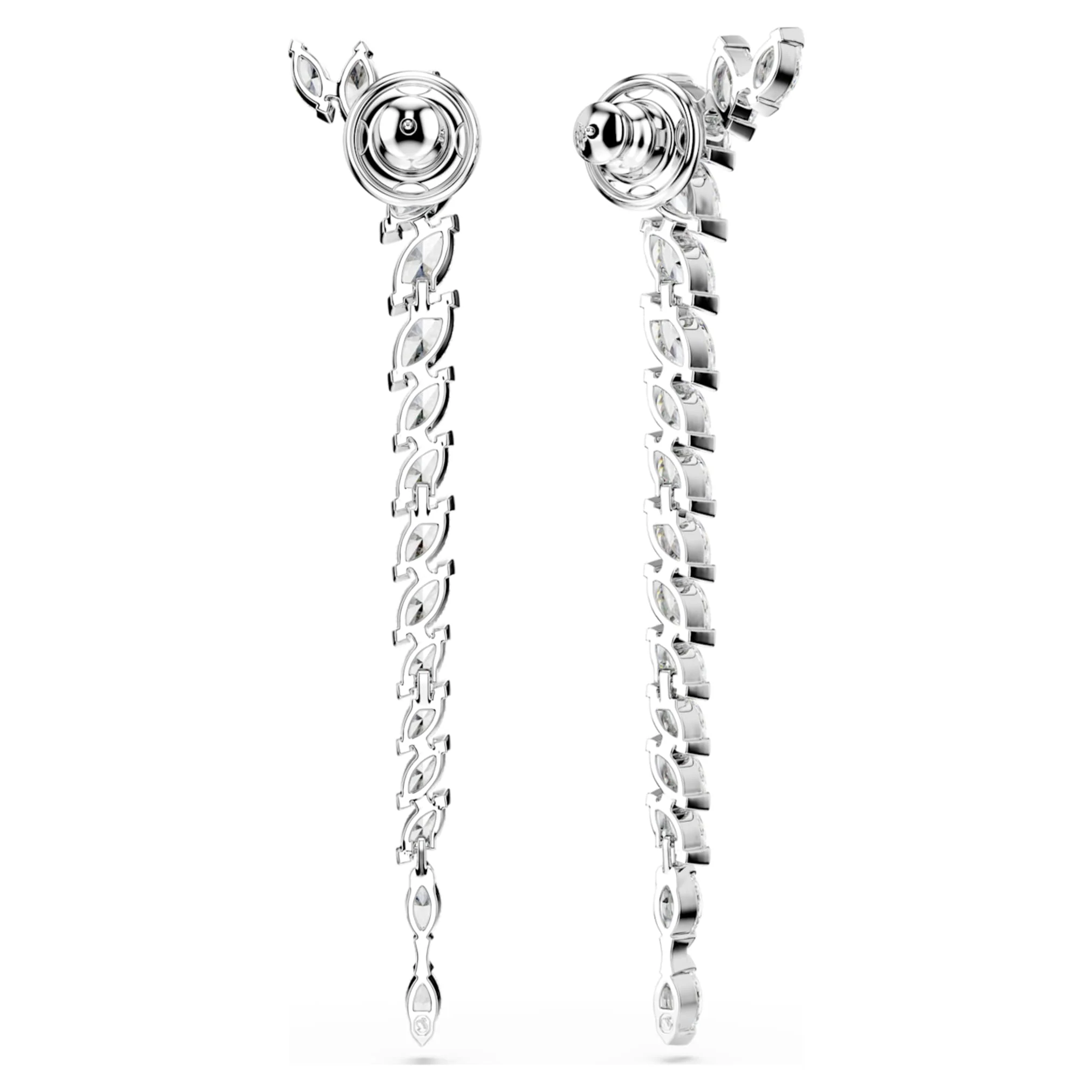 Mesmera earrings Marquise cut, White, Rhodium plated - Image 4