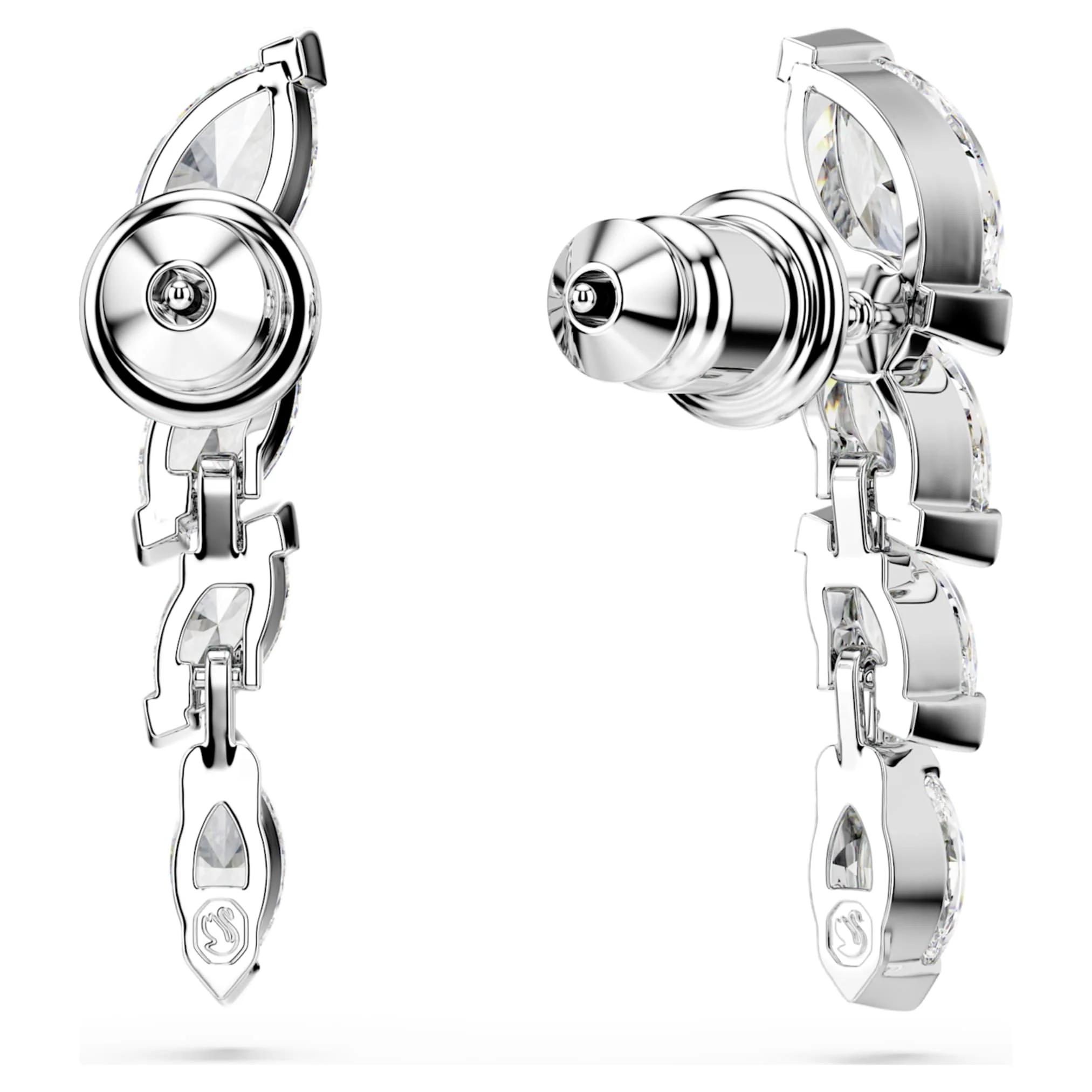 Mesmera earrings Marquise cut, White, Rhodium plated - Image 4