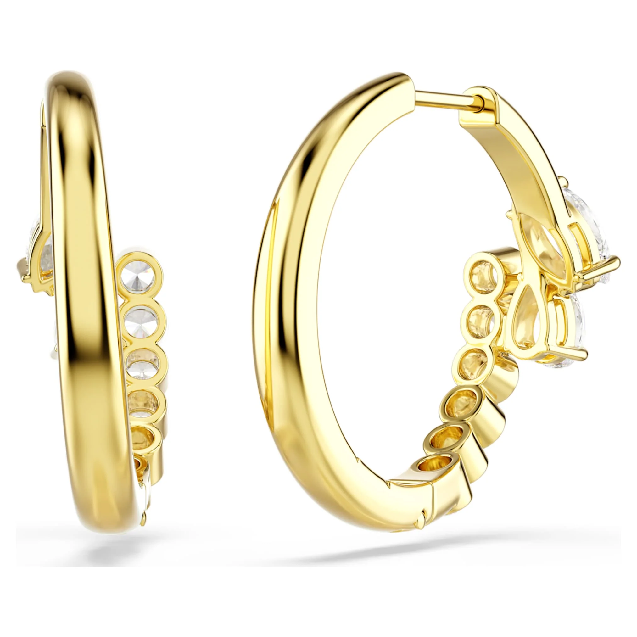Mesmera hoop earrings Mixed cuts, White, 18K gold finish - Image 4