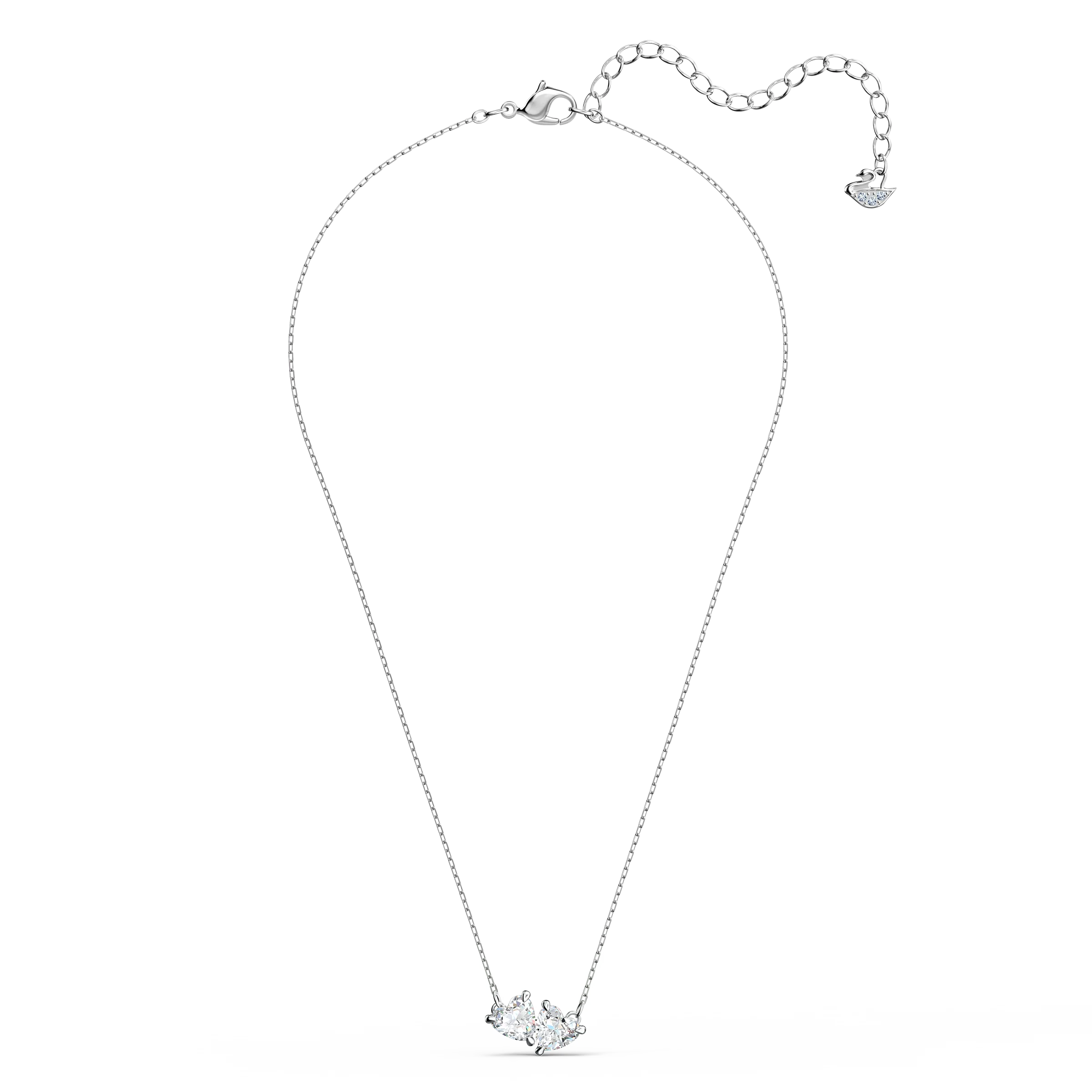 Mesmera necklace Heart, White, Rhodium plated - Image 3