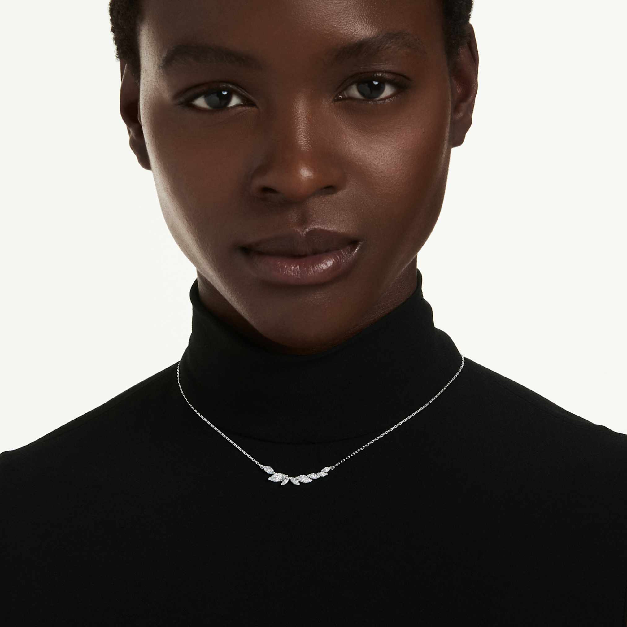 Mesmera necklace Marquise cut, White, Rhodium plated - Image 6