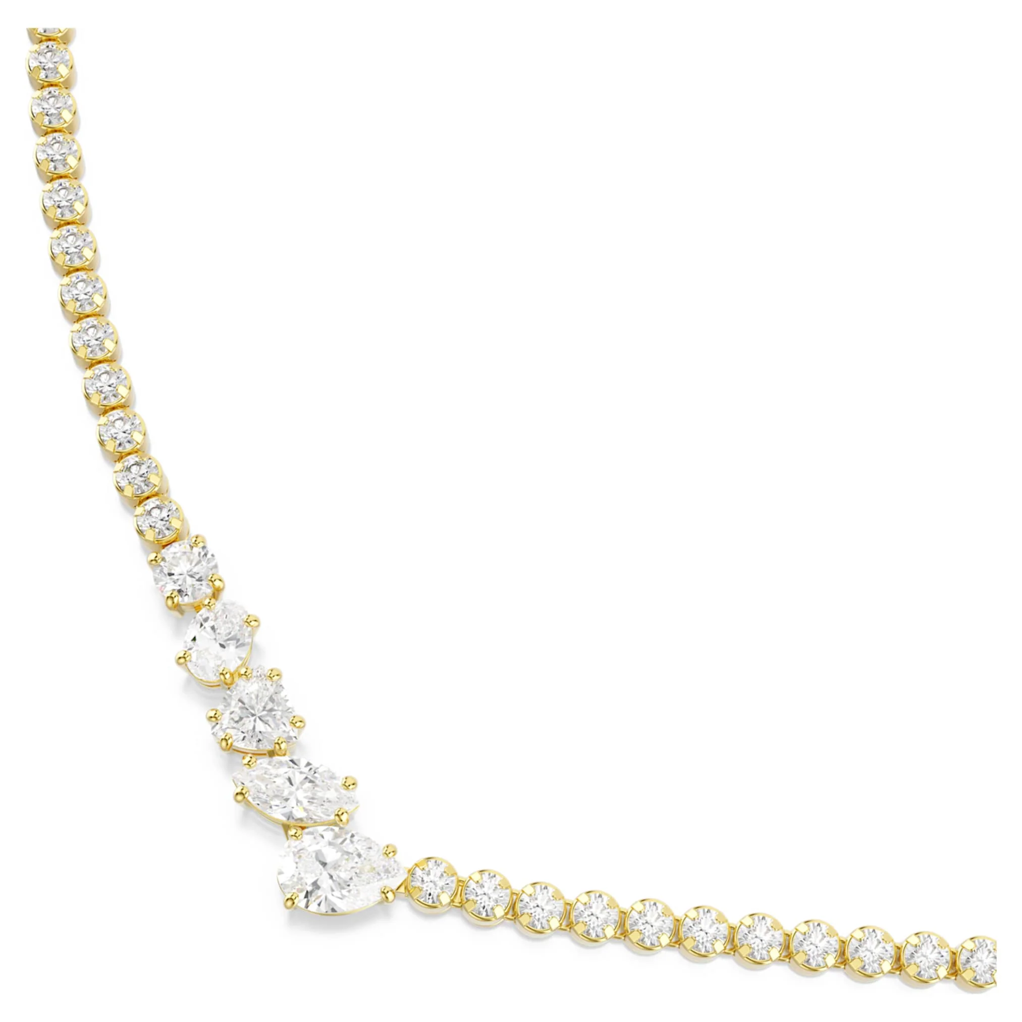 Mesmera necklace Mixed cuts, White, 18K gold finish - Image 2