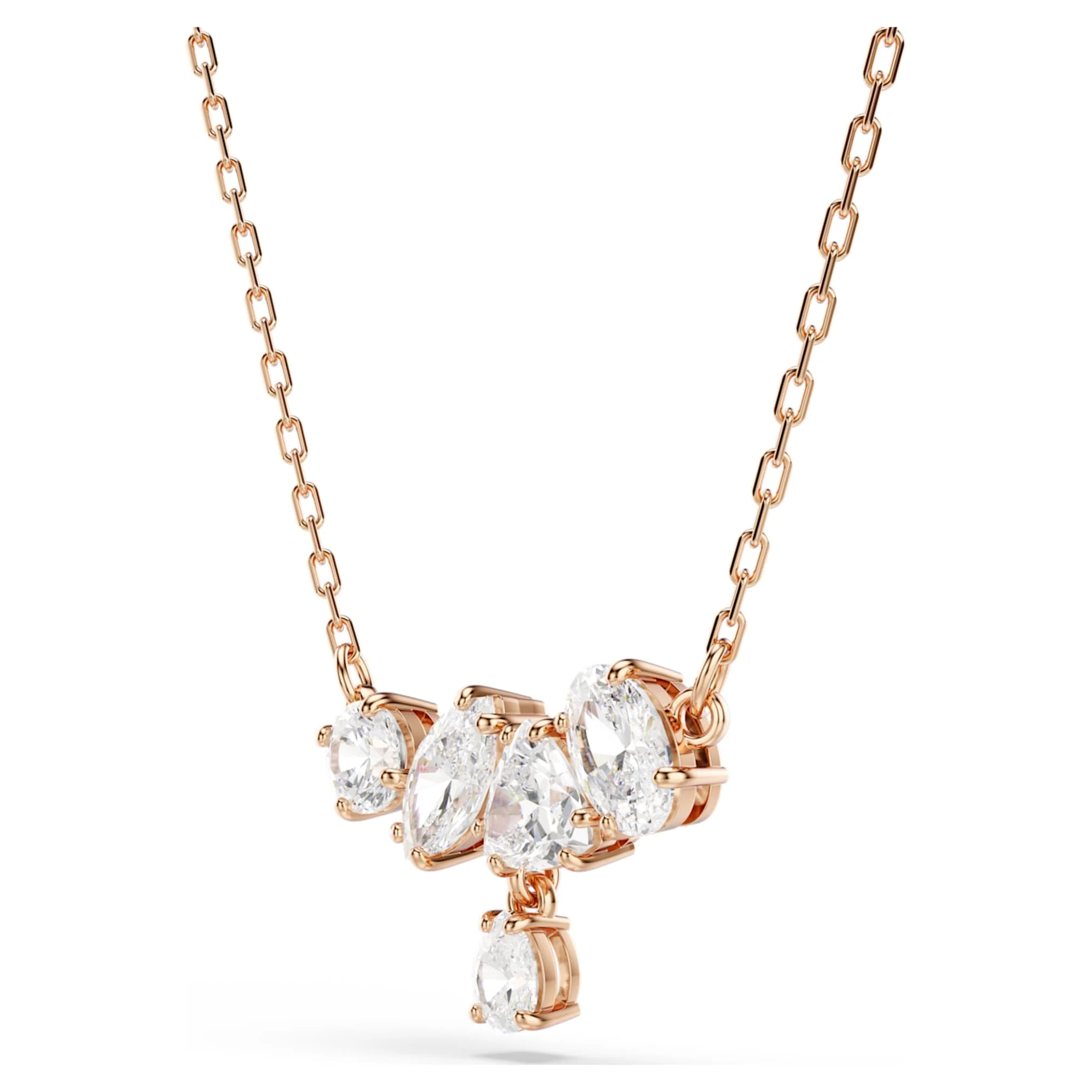 Mesmera necklace Mixed cuts, White, 18K rose gold finish - Image 3