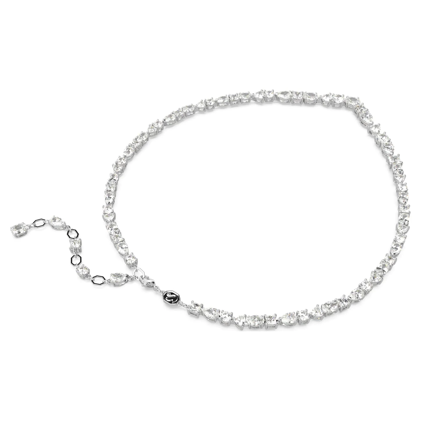 Mesmera necklace Mixed cuts, White, Rhodium plated - Image 4