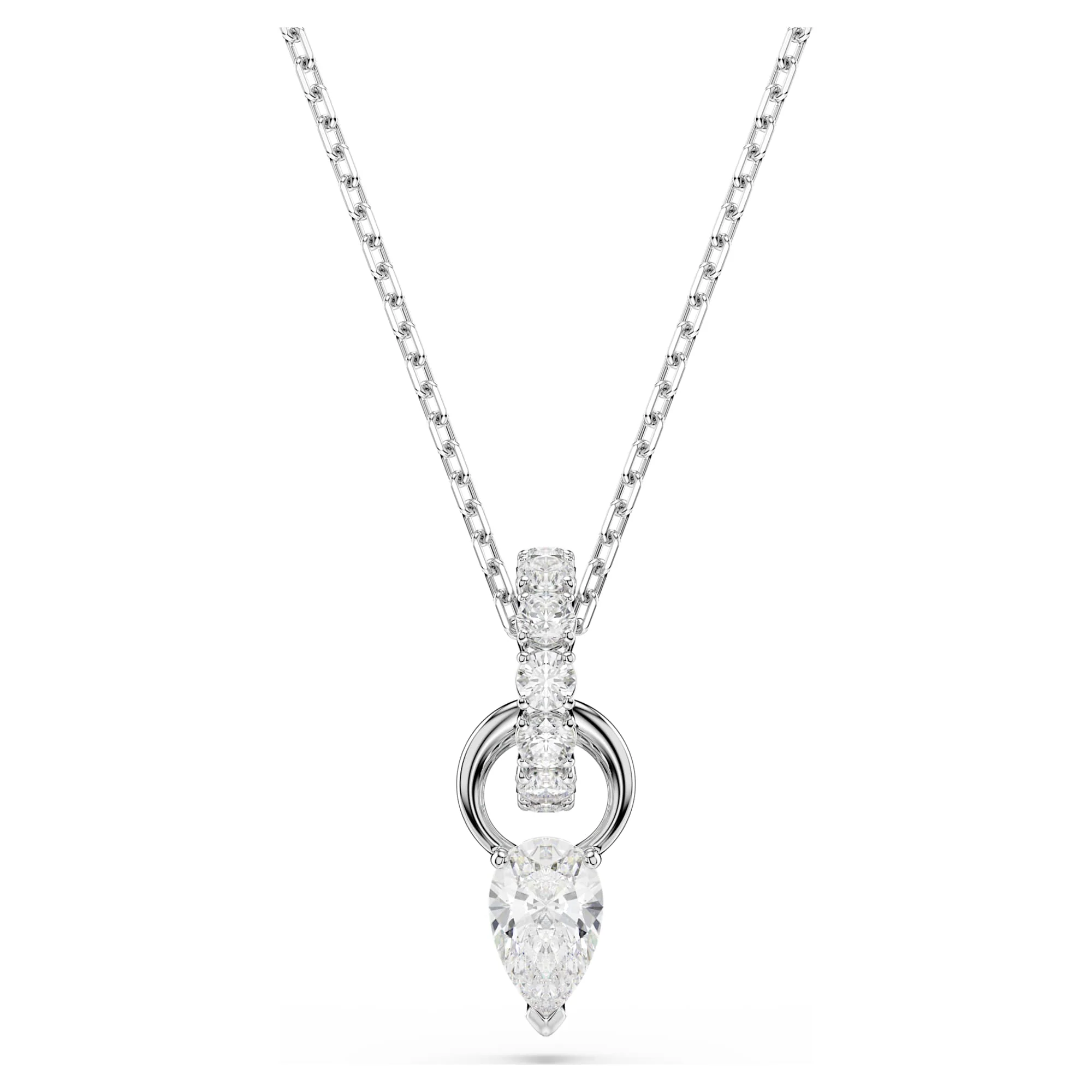 Mesmera set Pear cut, Round cut, White, Rhodium plated - Image 5