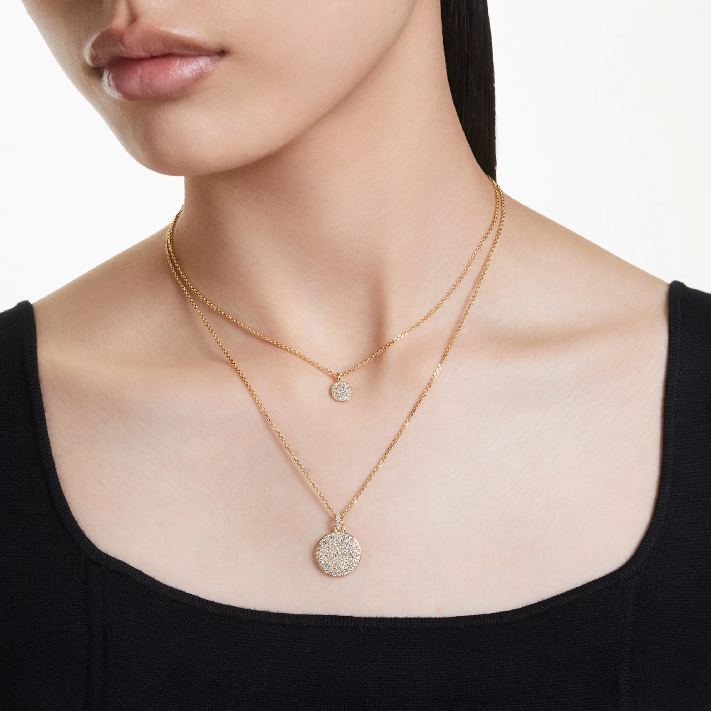 Meteora layered pendant White, Gold-tone plated - Image 7
