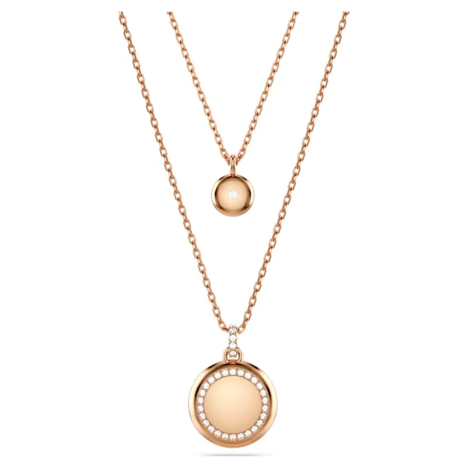 Meteora layered pendant White, Rose gold-tone plated - Image 4