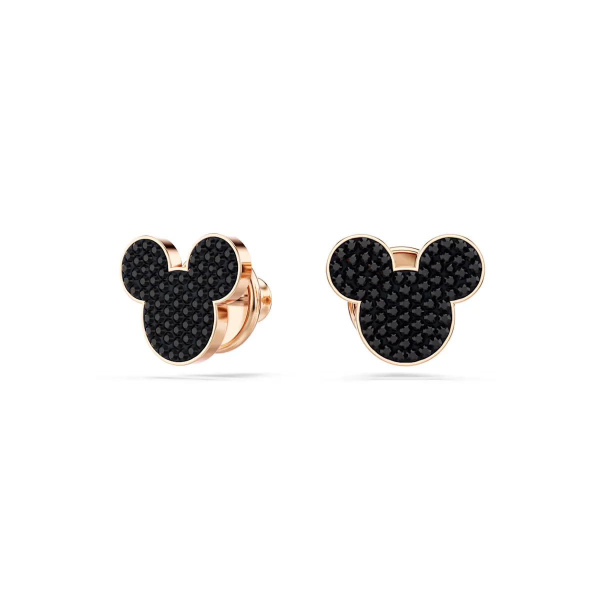 Mickey Stud Earrings, Black, Rose Gold Tone Plated - Image 2