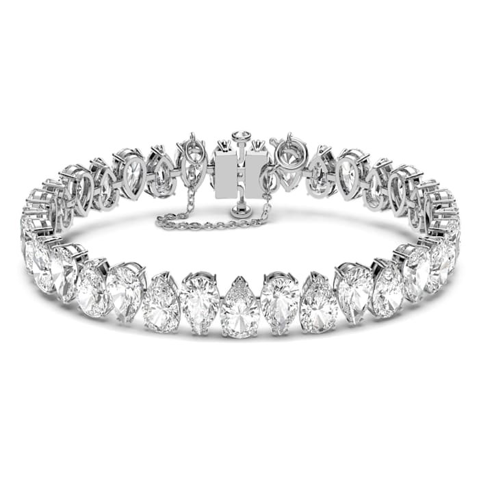 Millenia bracelet Pear cut, White, Rhodium plated