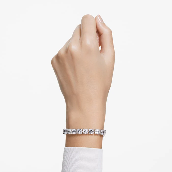 Millenia bracelet Square cut, White, Rhodium plated - Image 4