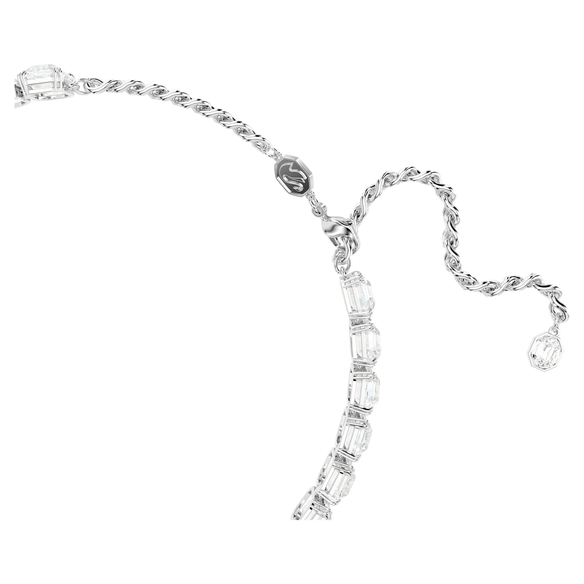 Millenia choker Octagon cut, White, Rhodium plated - Image 3