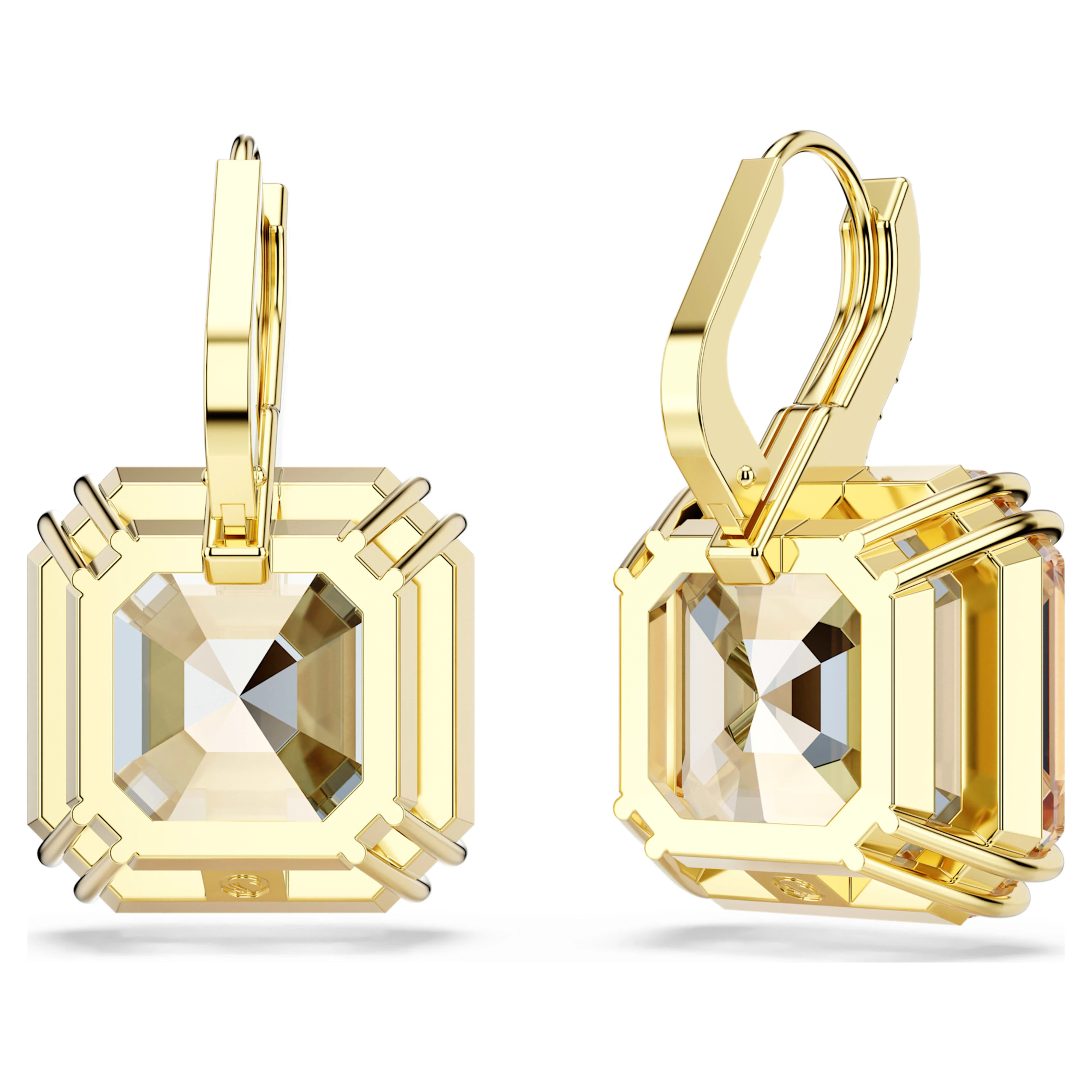 Millenia drop earrings Mixed cuts, Caramel, Gold-tone plated - Image 4