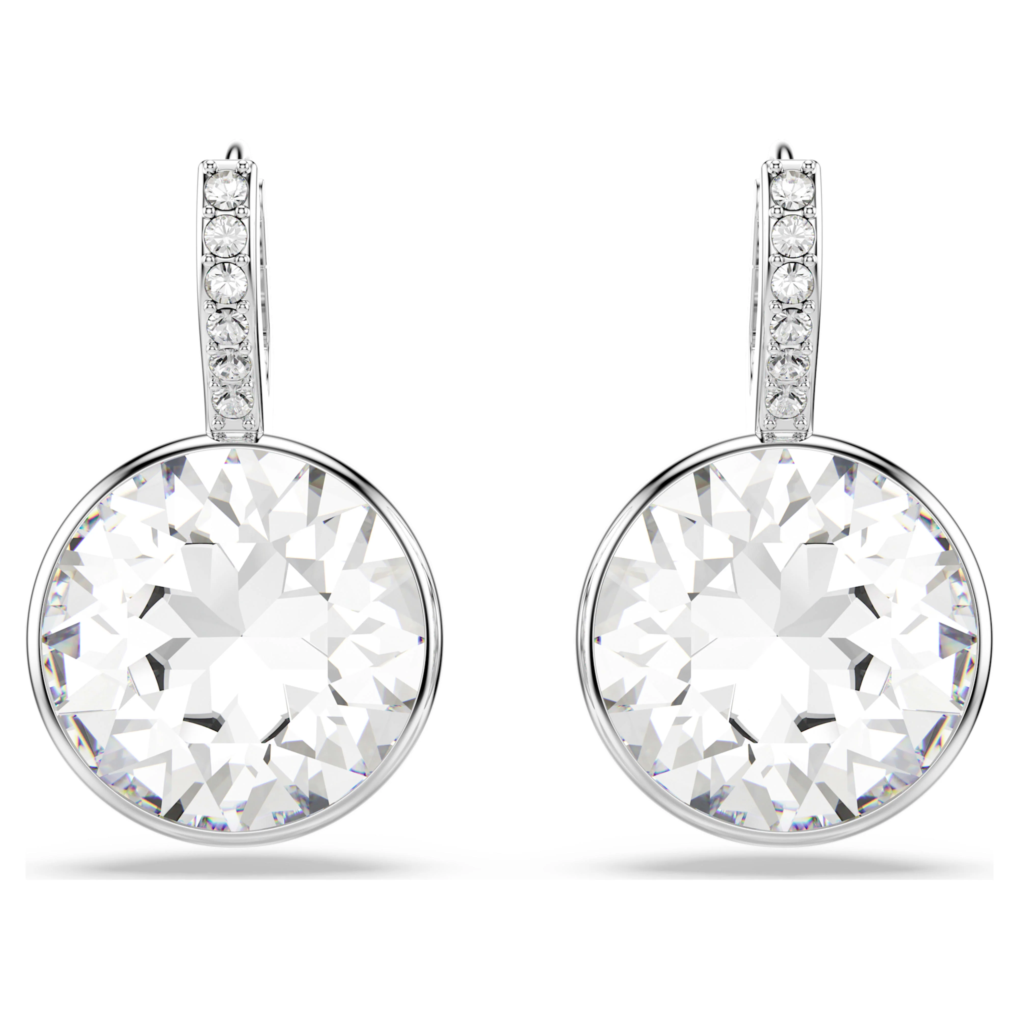 Millenia drop earrings Round cut, White, Rhodium plated - Image 2