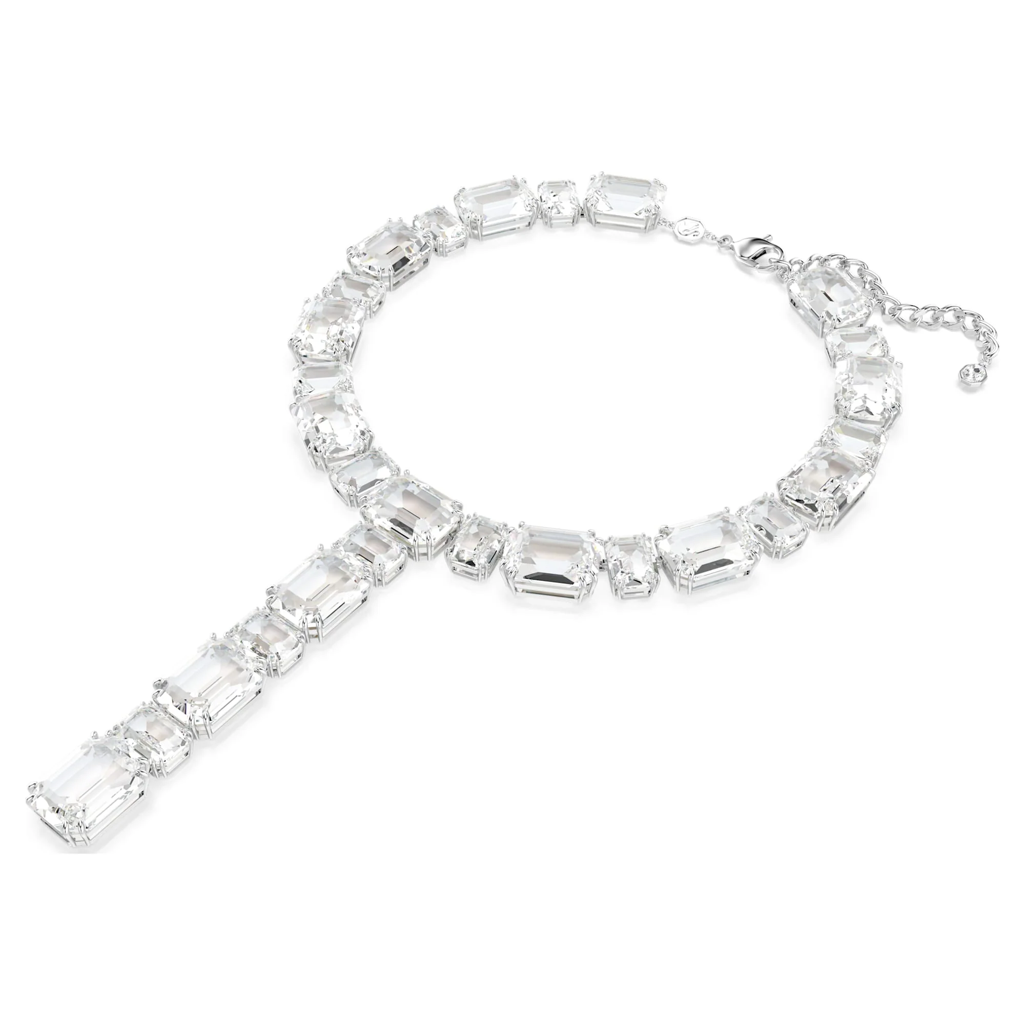 Millenia necklace Mixed cuts, White, Rhodium plated - Image 2