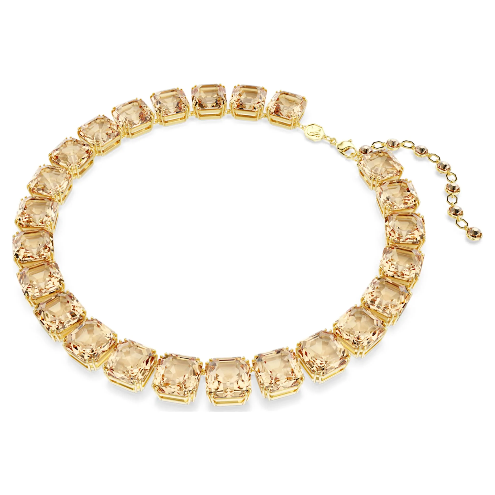Millenia necklace Octagon cut, Caramel, Gold-tone plated - Image 2
