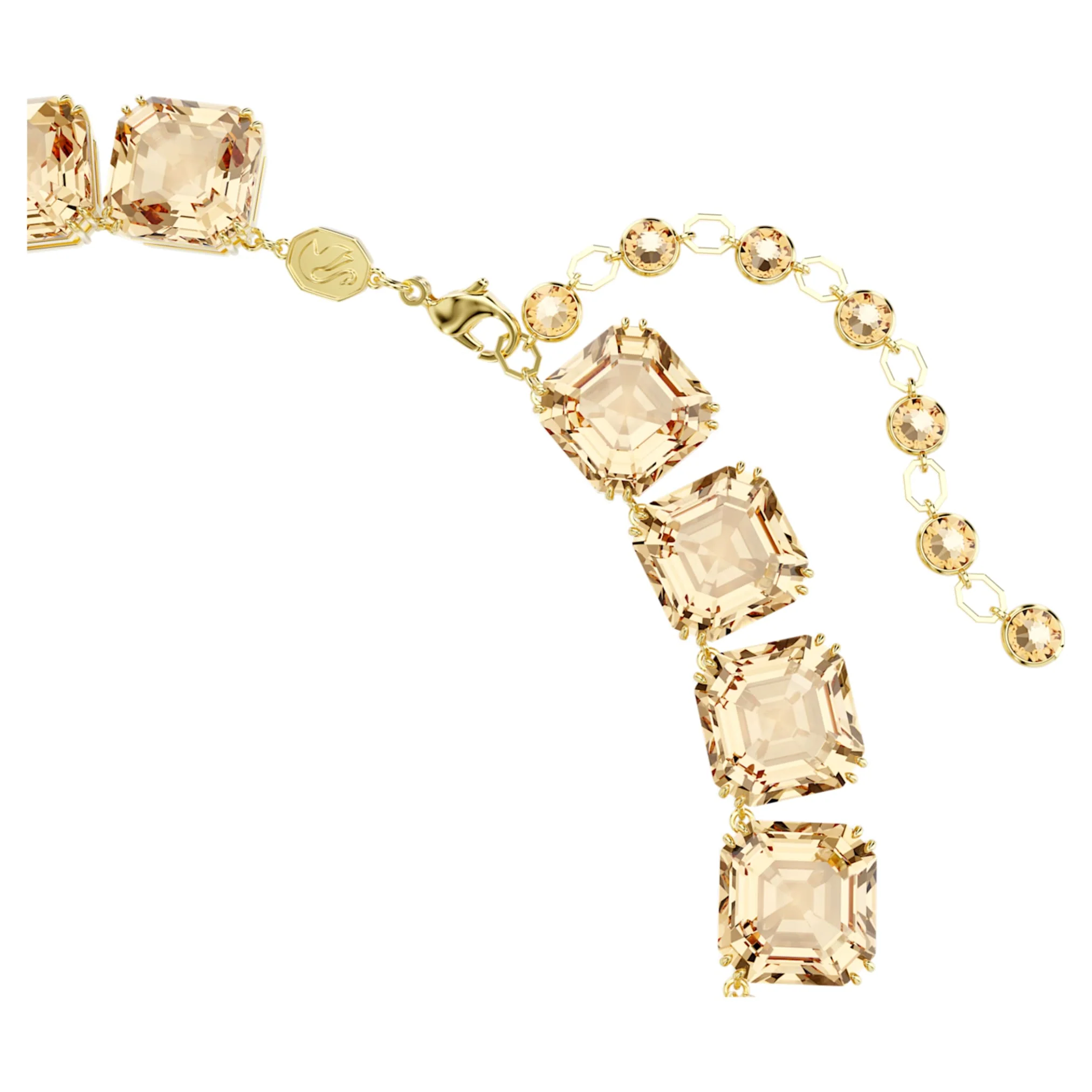 Millenia necklace Octagon cut, Caramel, Gold-tone plated - Image 3