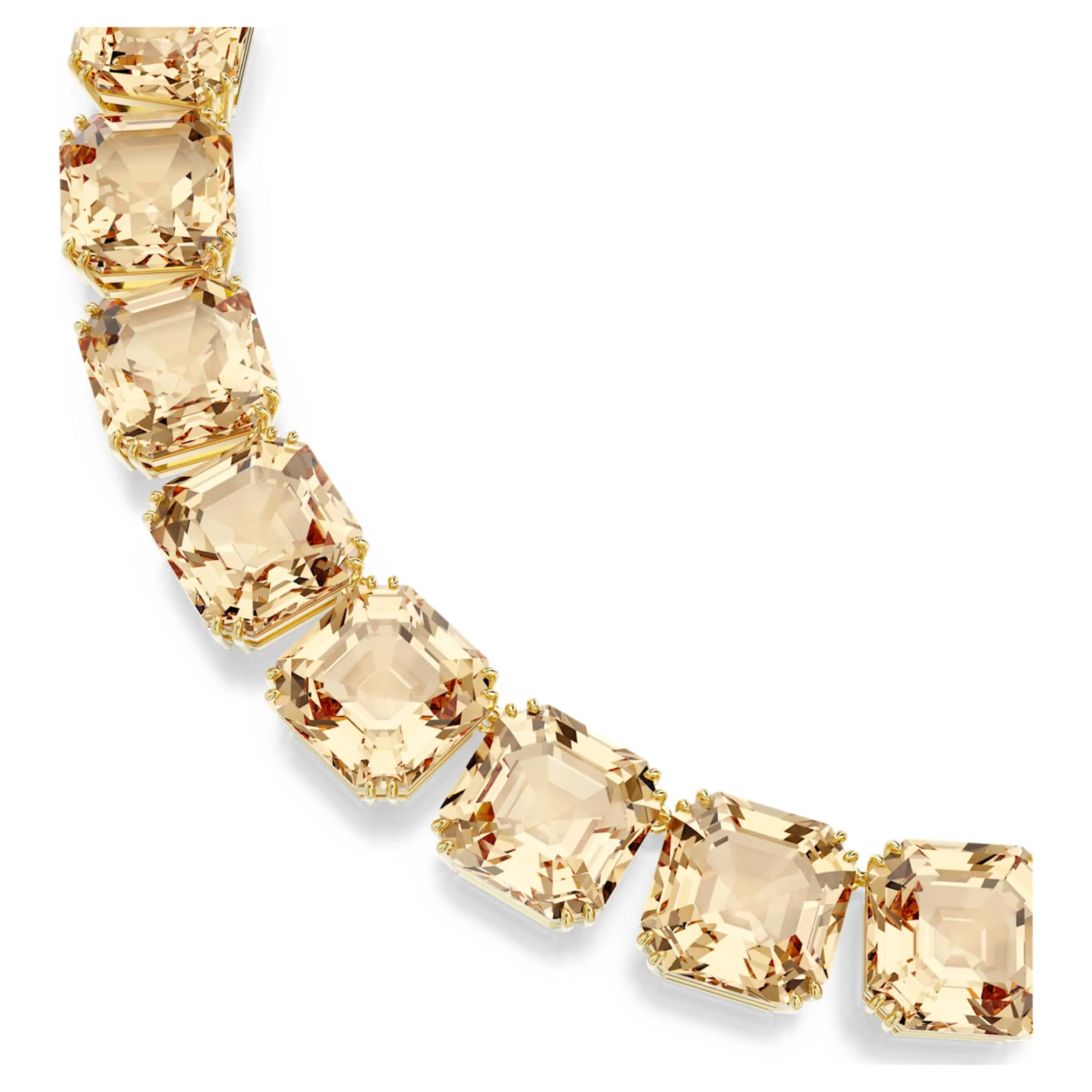 Millenia necklace Octagon cut, Caramel, Gold-tone plated - Image 4