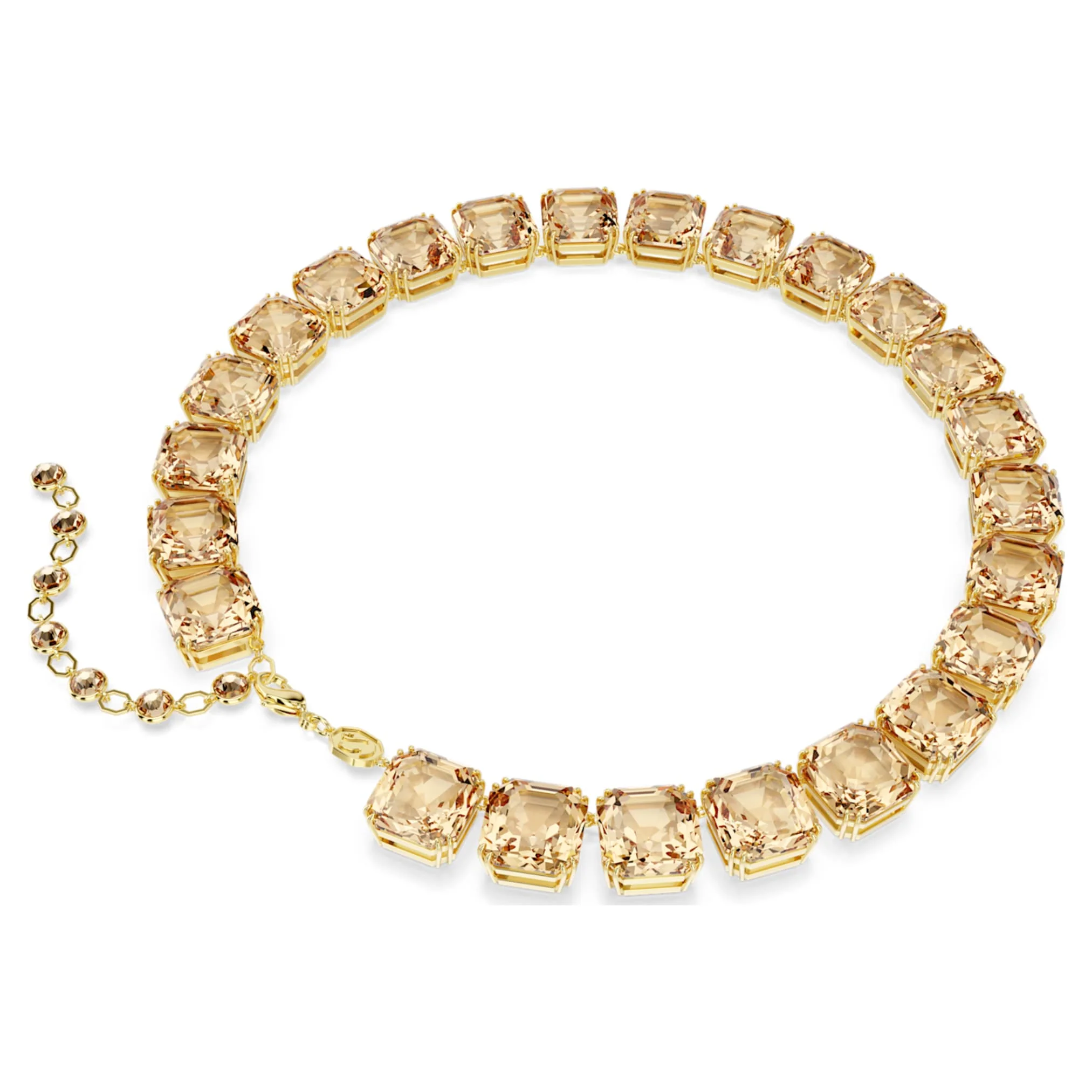 Millenia necklace Octagon cut, Caramel, Gold-tone plated - Image 5