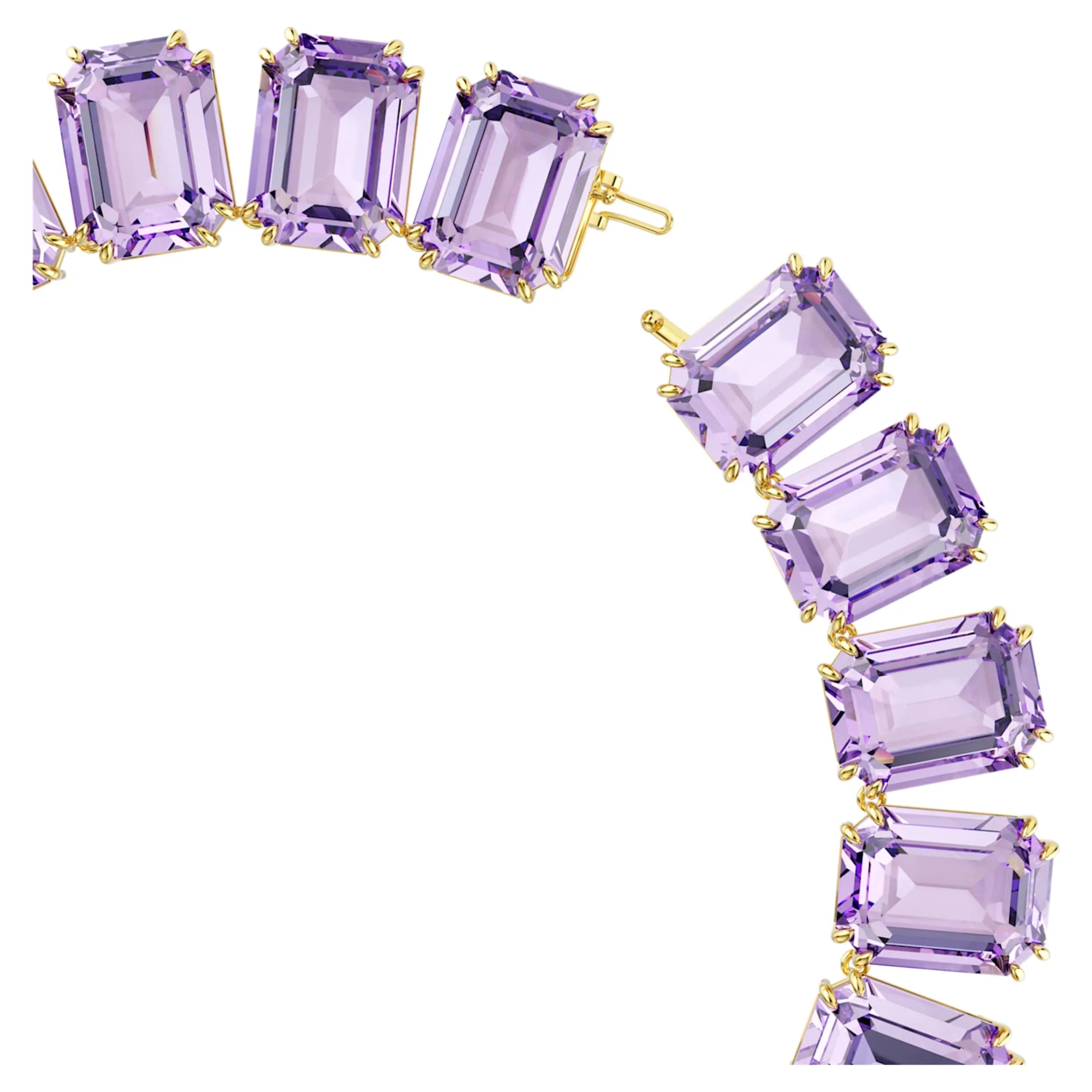 Millenia necklace Oversized crystals, Octagon cut, Purple, Gold-tone plated - Image 3