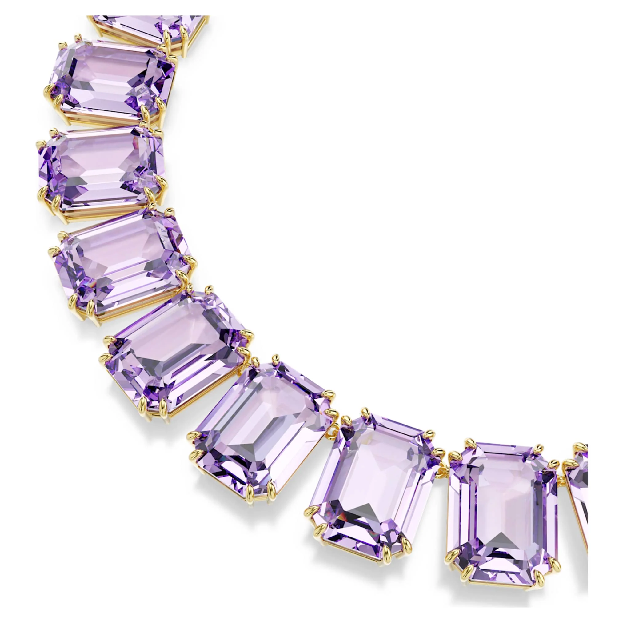 Millenia necklace Oversized crystals, Octagon cut, Purple, Gold-tone plated - Image 4