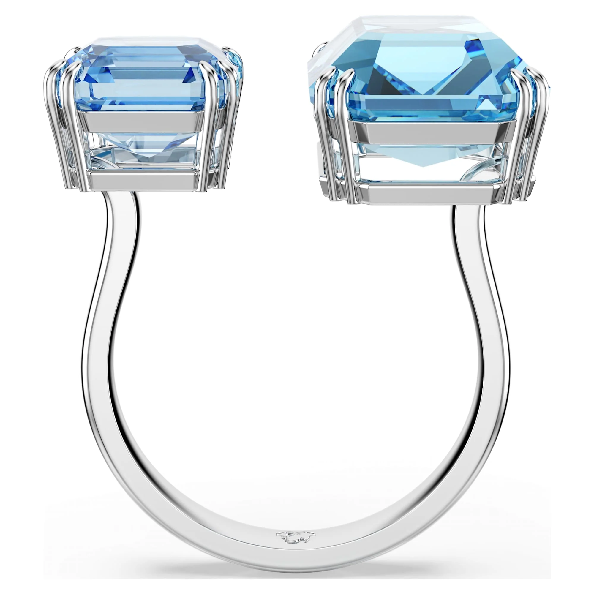Millenia open ring Octagon cut, Blue, Rhodium plated - Image 4