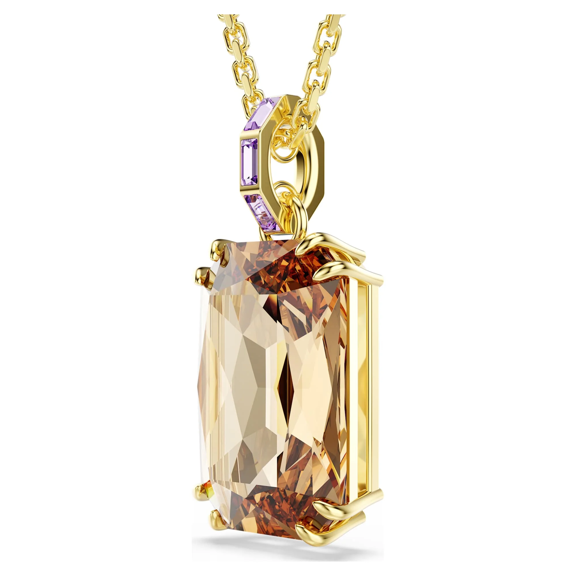 Millenia pendant Octagon cut, Caramel, Gold-tone plated - Image 3