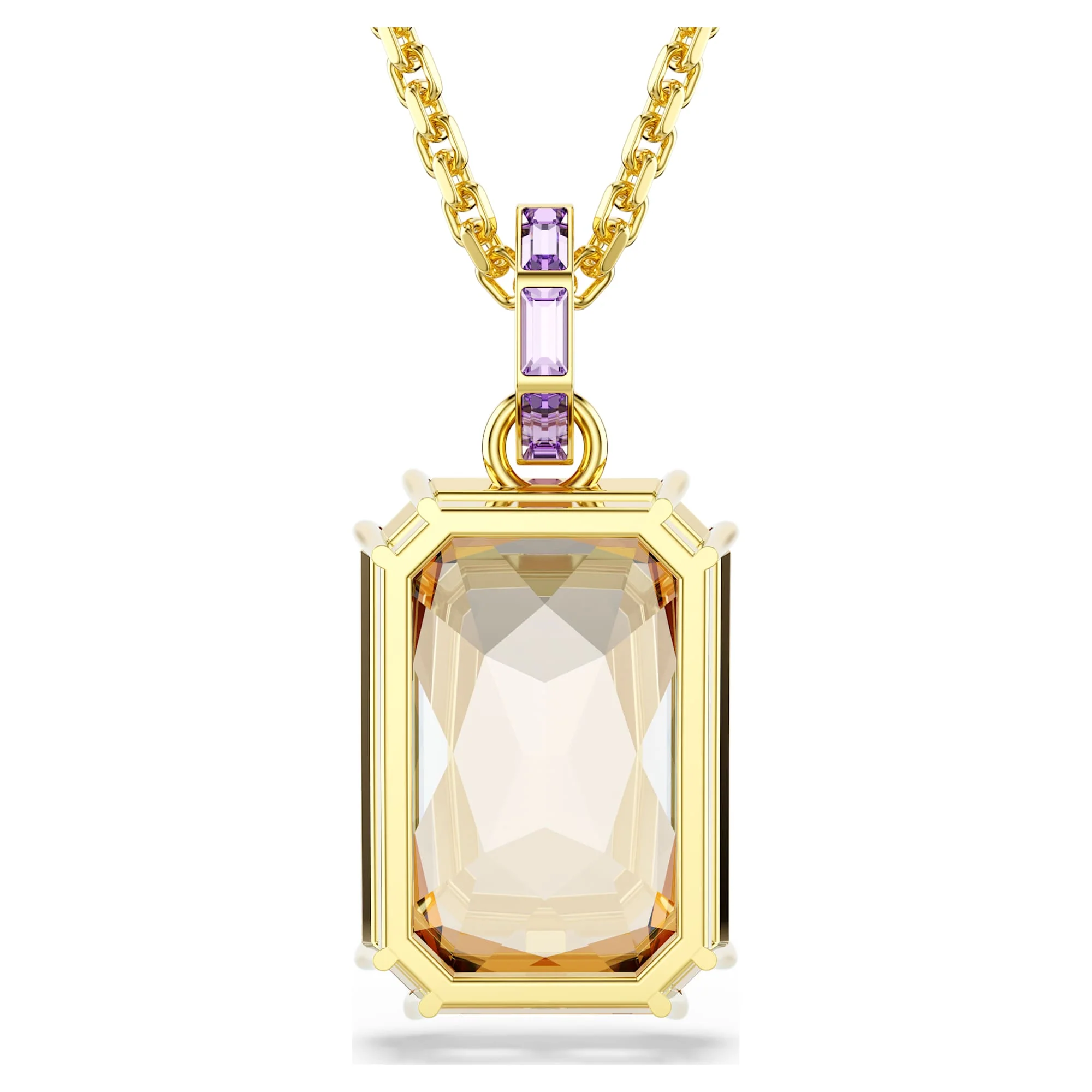Millenia pendant Octagon cut, Caramel, Gold-tone plated - Image 5