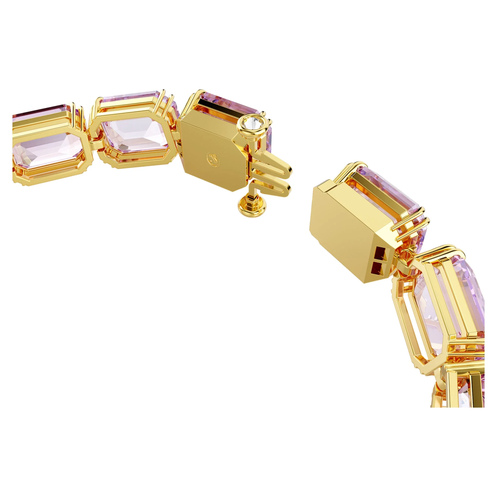 Millenia Tennis bracelet Octagon cut, Purple, Gold-tone plated - Image 3