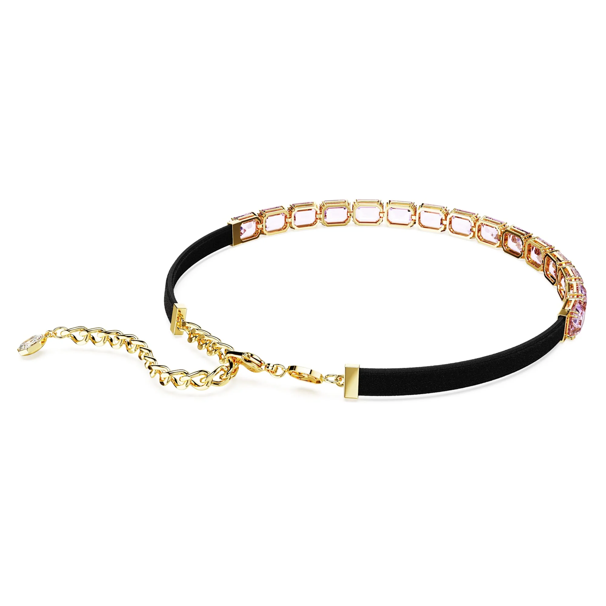 Millenia Tennis choker Octagon cut, Purple, Gold-tone plated - Image 5