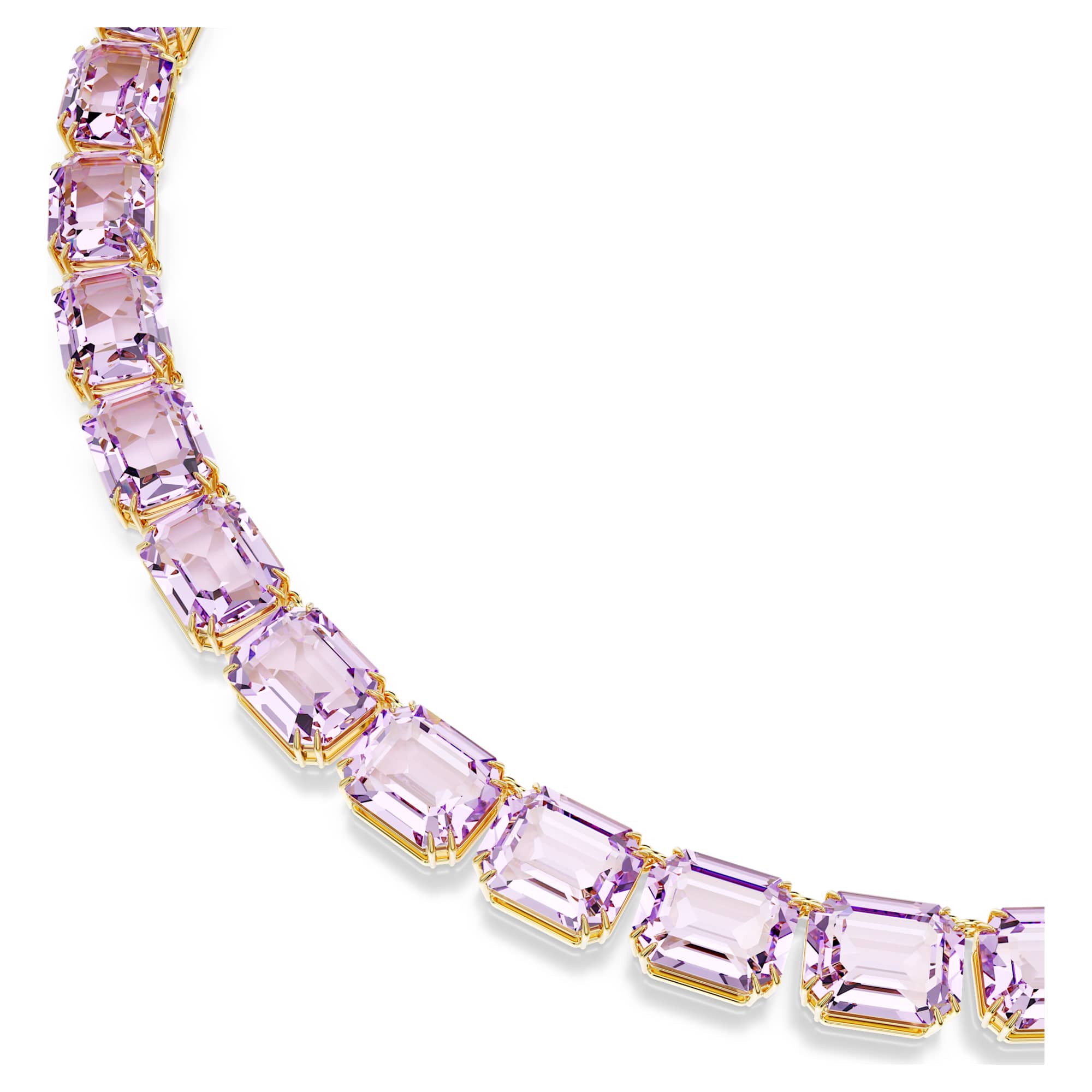 Millenia Tennis necklace Octagon cut, Purple, Gold-tone plated - Image 4