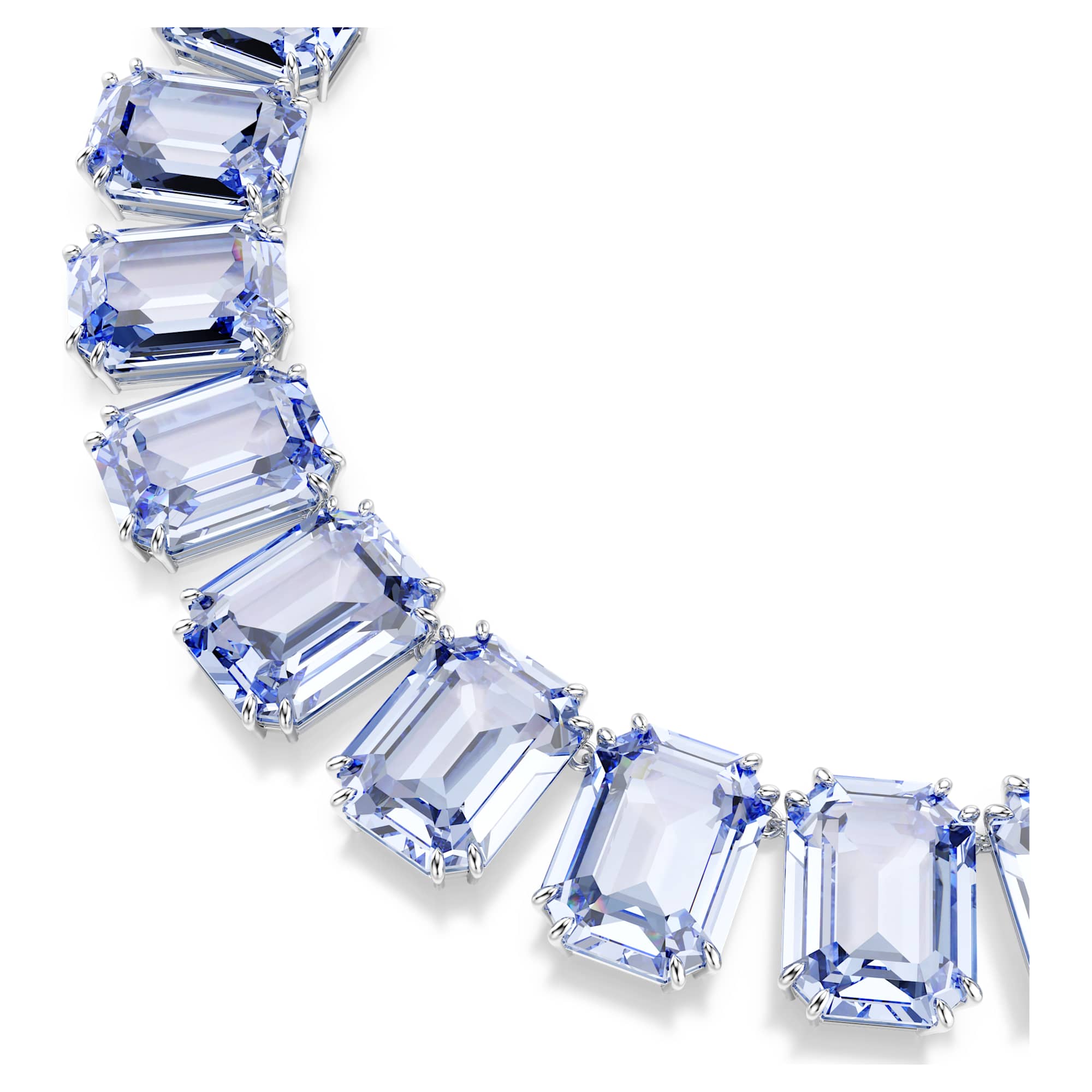 Millenia Tennis necklace Oversized crystals, Octagon cut, Blue, Rhodium plated - Image 4