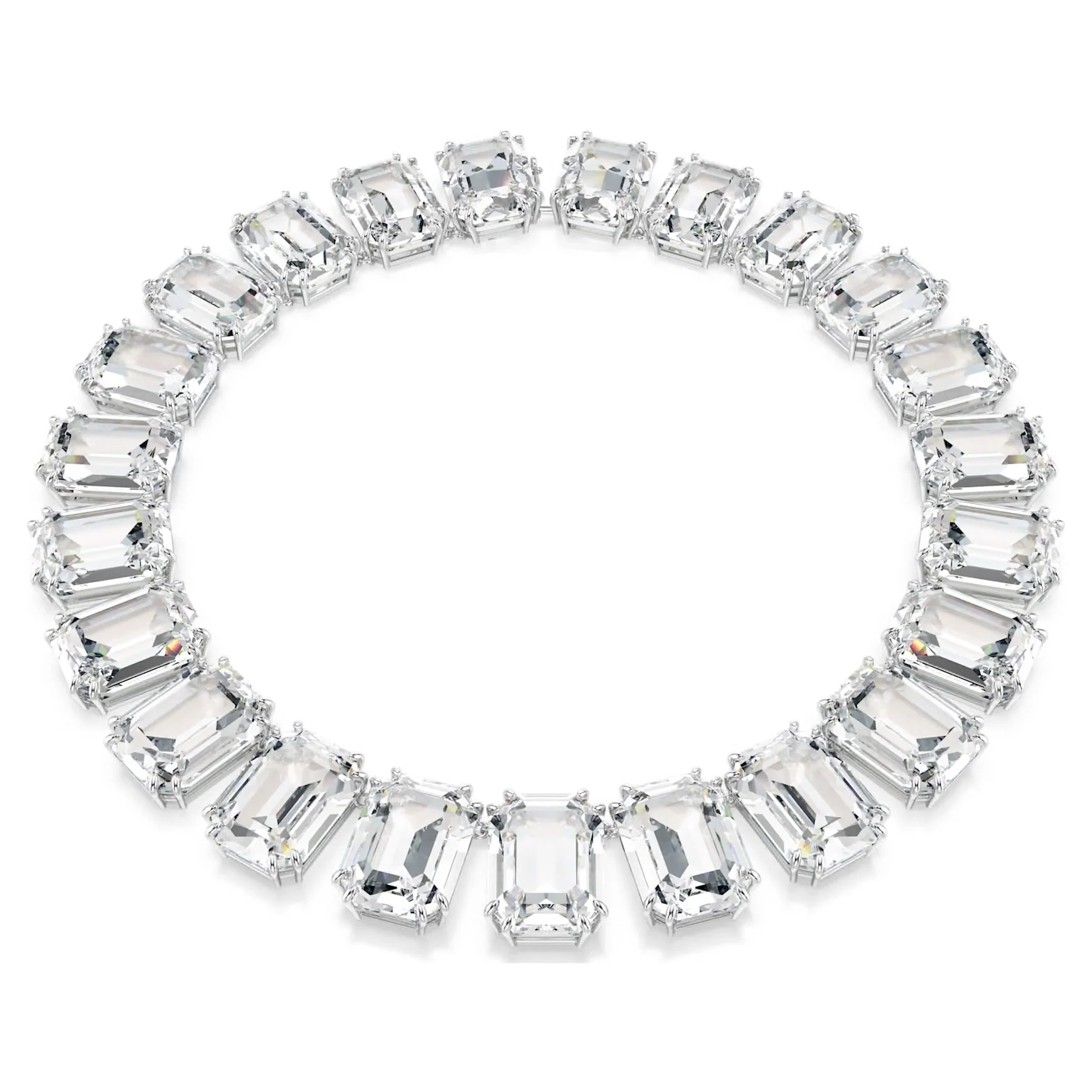 Millenia Tennis necklace
Oversized crystals, Octagon cut, White, Rhodium plated