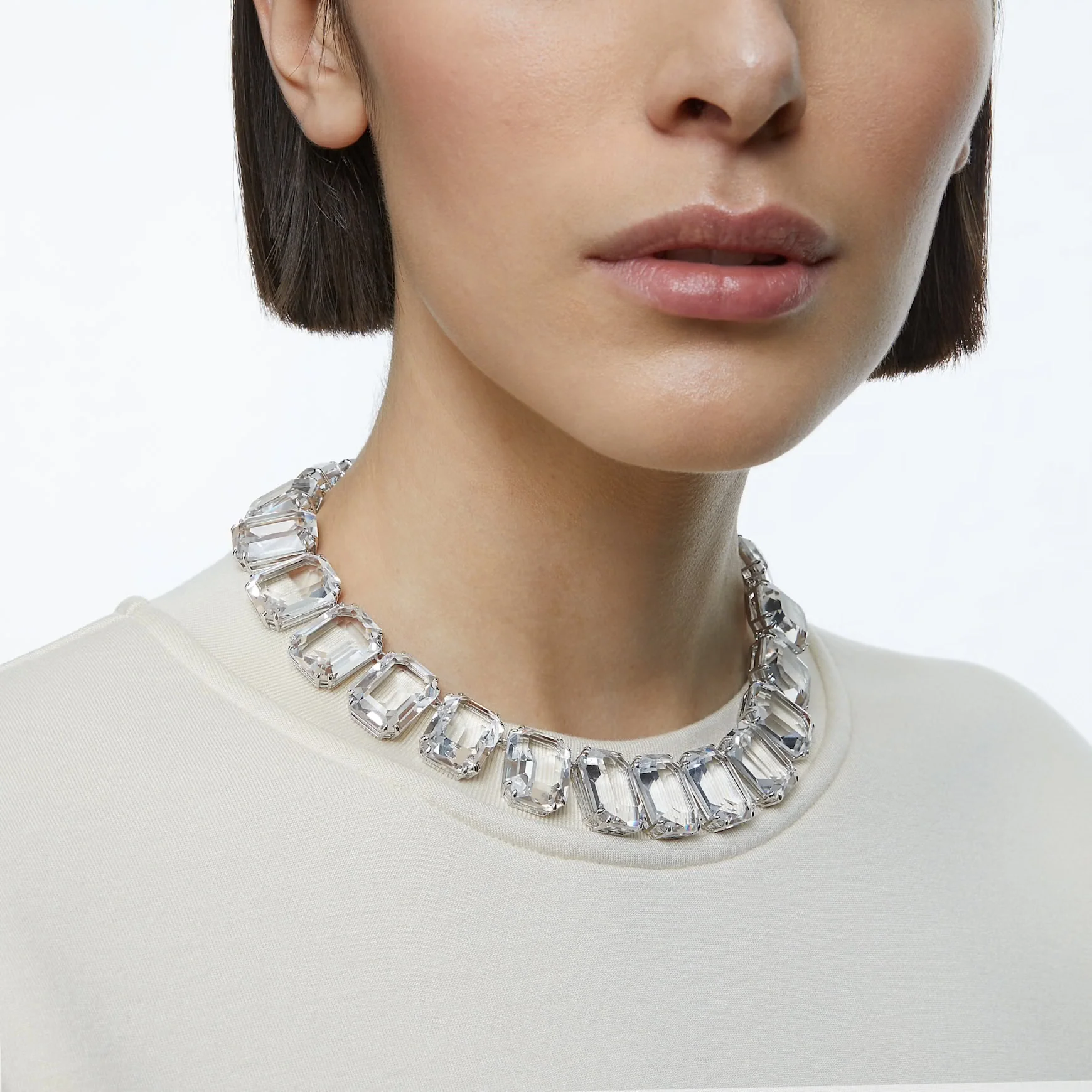 Millenia Tennis necklace
Oversized crystals, Octagon cut, White, Rhodium plated - Image 6